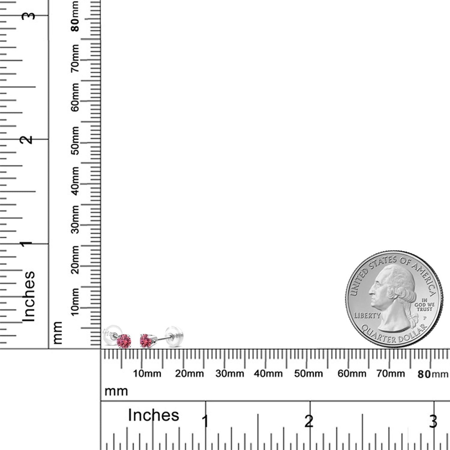 14K White Gold Certified Fancy Deep Pink Lab Grown Diamond Stud Earrings | Gold Earrings For Women Men | VS2-SI1 Clarity