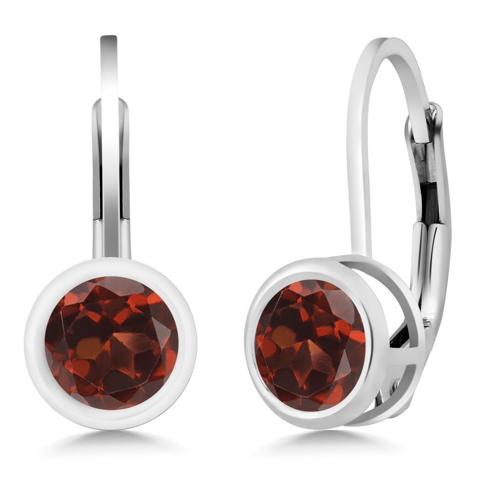 925 Sterling Silver Gemstone Birthstone Dangle Leverback Earrings For Women | Round 5MM | Round Genuine Birthstone Earrings | Fine Jewelry for Her Mom Wife