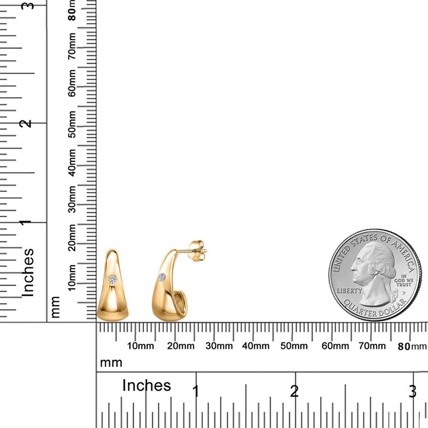 18K Yellow Gold Plated Silver Lab Grown Diamond Teardrop Chunky Hoop Earrings 19X8MM 3/4 Inch G-H Color VS-SI Clarity Drop Earrings For Women Designer Dupe Earrings