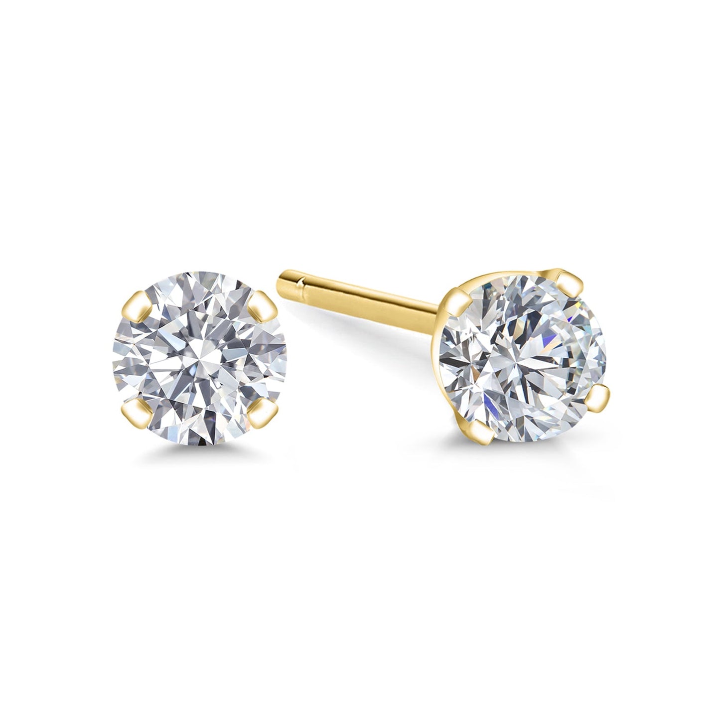 0.20 to 6 Cttw 14K Gold Lab Grown Diamond Stud Earrings | Gold Earrings For Women Men | E-F Color | VS1-VS2 Clarity