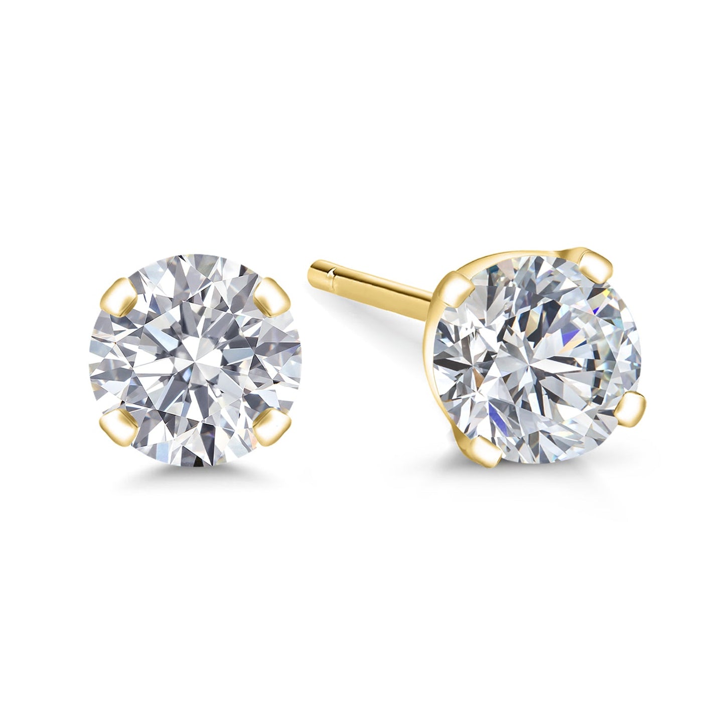 0.20 to 6 Cttw 14K Gold Lab Grown Diamond Stud Earrings | Gold Earrings For Women Men | E-F Color | VS1-VS2 Clarity