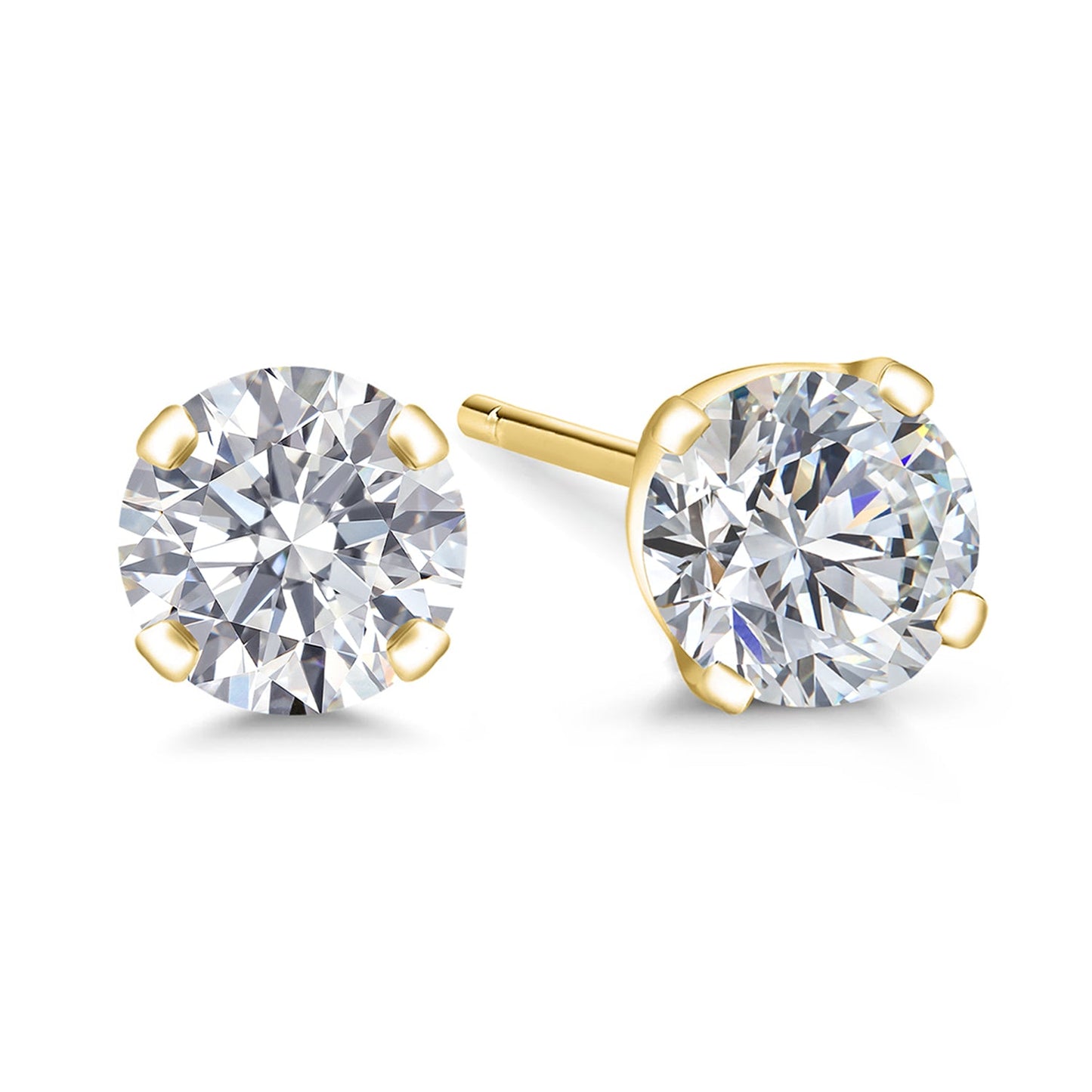 0.20 to 6 Cttw 14K Gold Lab Grown Diamond Stud Earrings | Gold Earrings For Women Men | E-F Color | VS1-VS2 Clarity