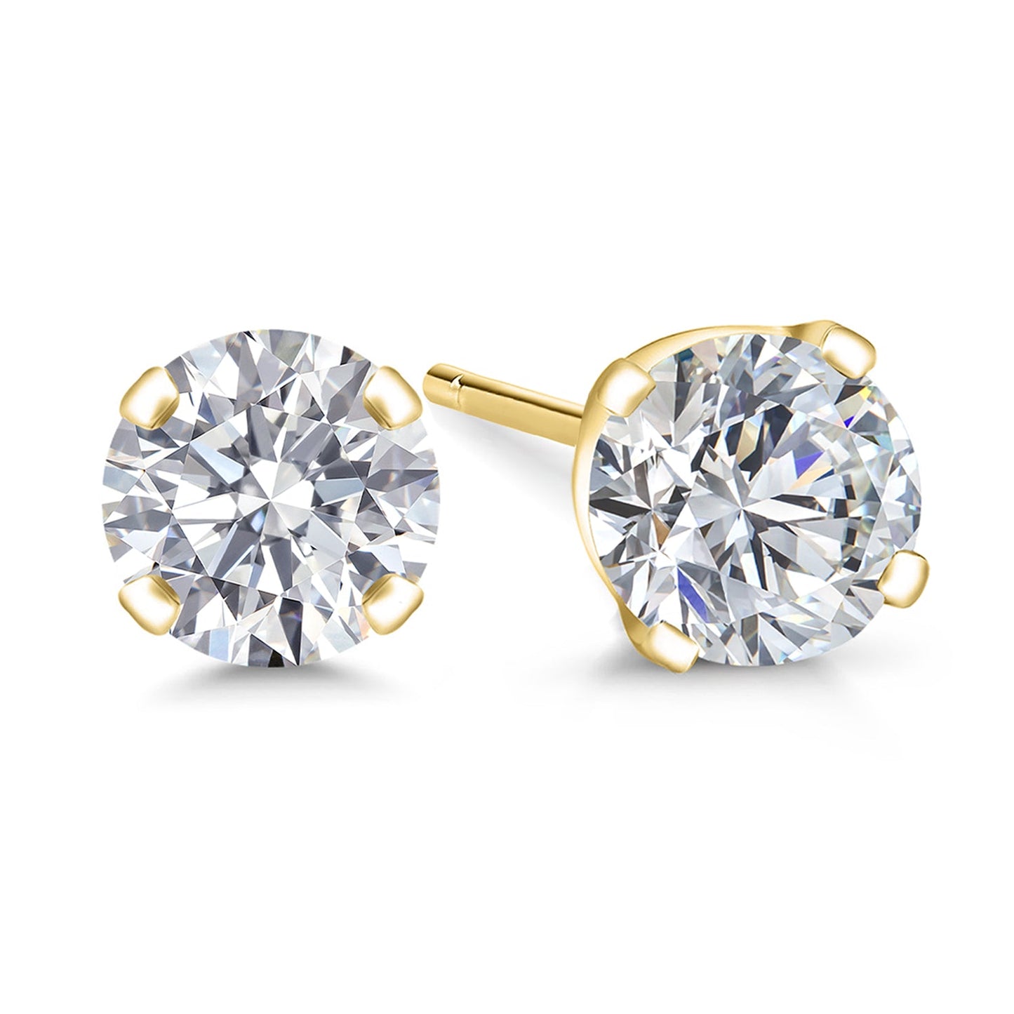 0.20 to 6 Cttw 14K Gold Lab Grown Diamond Stud Earrings | Gold Earrings For Women Men | E-F Color | VS1-VS2 Clarity