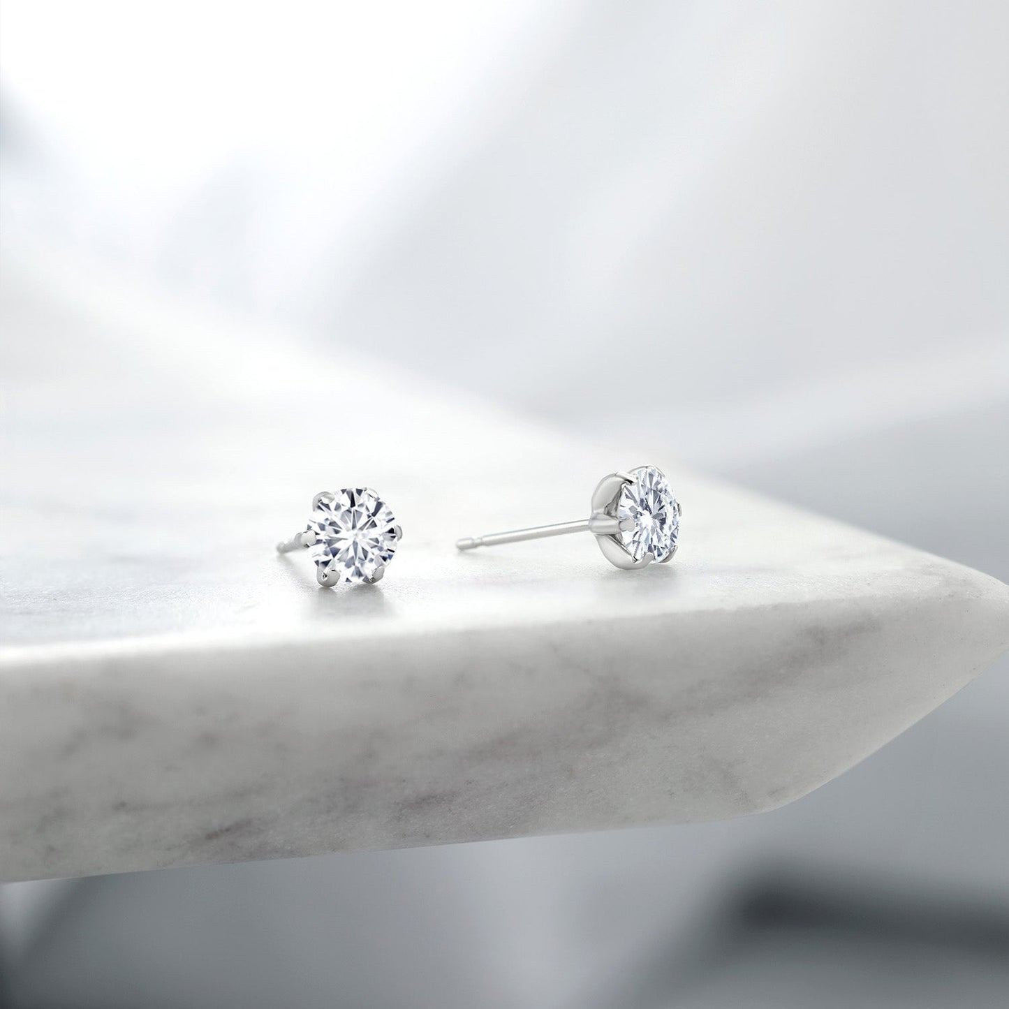 1.00 Cttw Pure PT900 Platinum 900 Six Prong Lab Grown Diamond Stud Earrings For Women Men | Round 5MM | E-F Color | VVS-VS Clarity