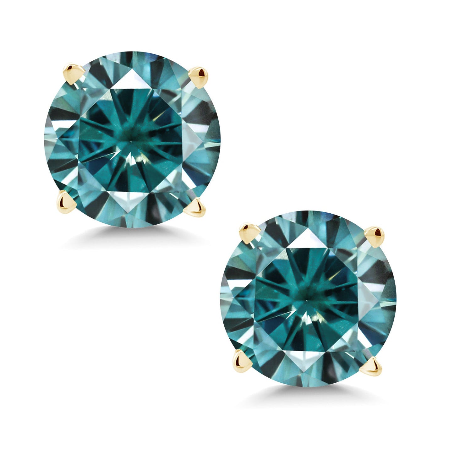 14K Yellow Gold Round 5MM Gemstone Birthstone Stud Earrings | Gold Earrings For Women Men