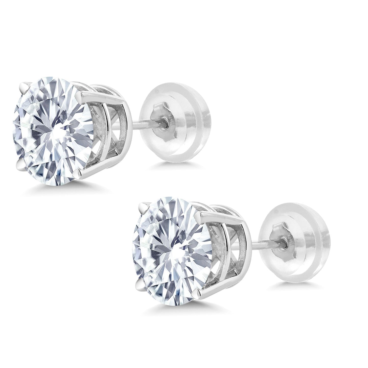 1.00 Cttw Round Lab Grown Diamond 14K White Gold Stud Earrings | E-F Color | VVS-VS Clarity | Gold Earrings For Women Men