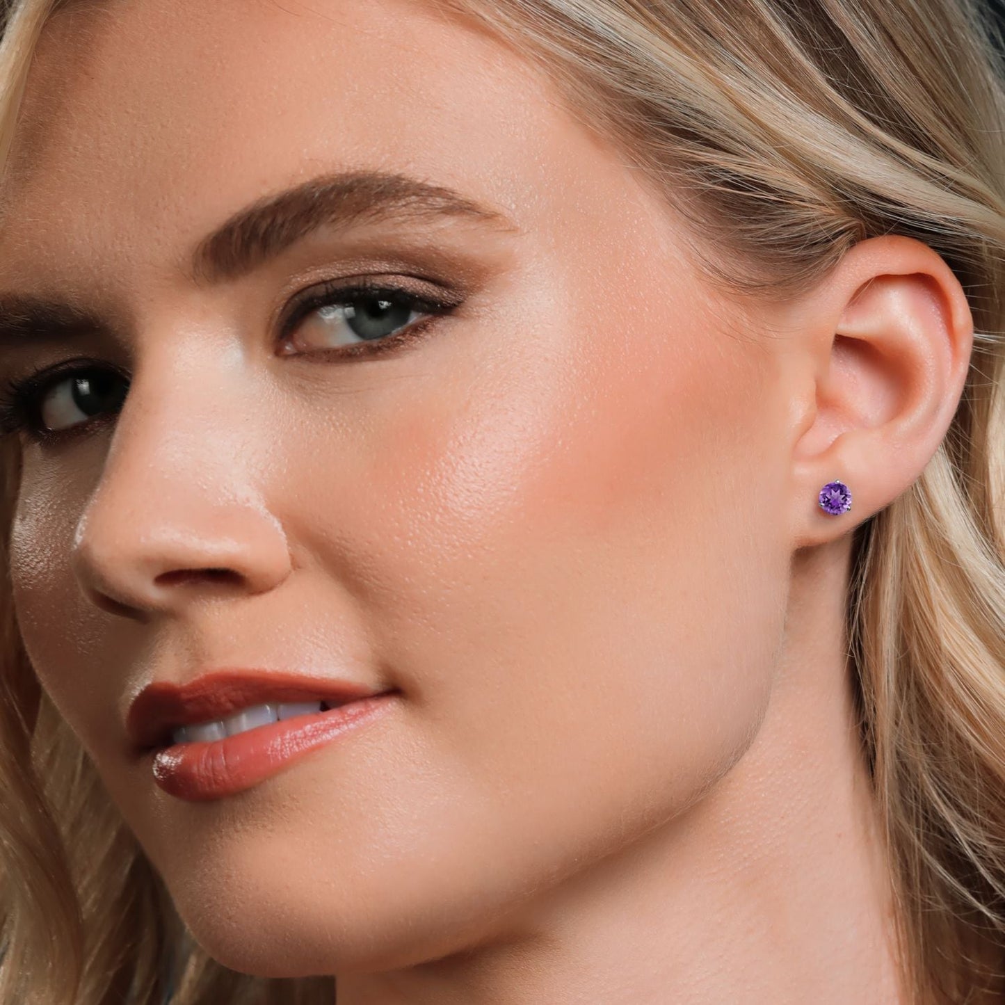 14K White Gold Martini Earrings | 3 Prong Screw Back Stud Earrings For Women Men | Round 6MM | Gemstone Birthstone | White Gold Earrings For Women Men