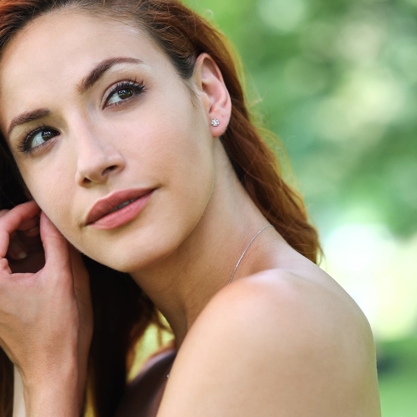 1.00 Cttw Round White Lab Grown Diamond 18K White Gold Stud Earrings | Gold Earrings For Women Men