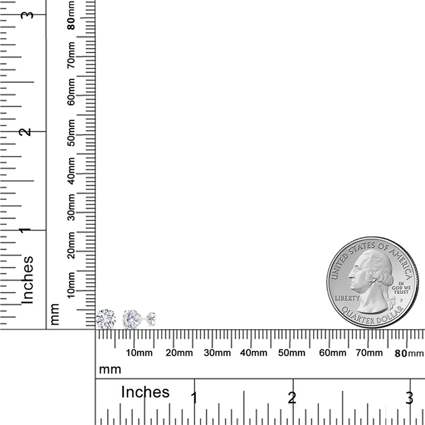 1.00 Cttw Round White Lab Grown Diamond 18K White Gold Stud Earrings | Gold Earrings For Women Men