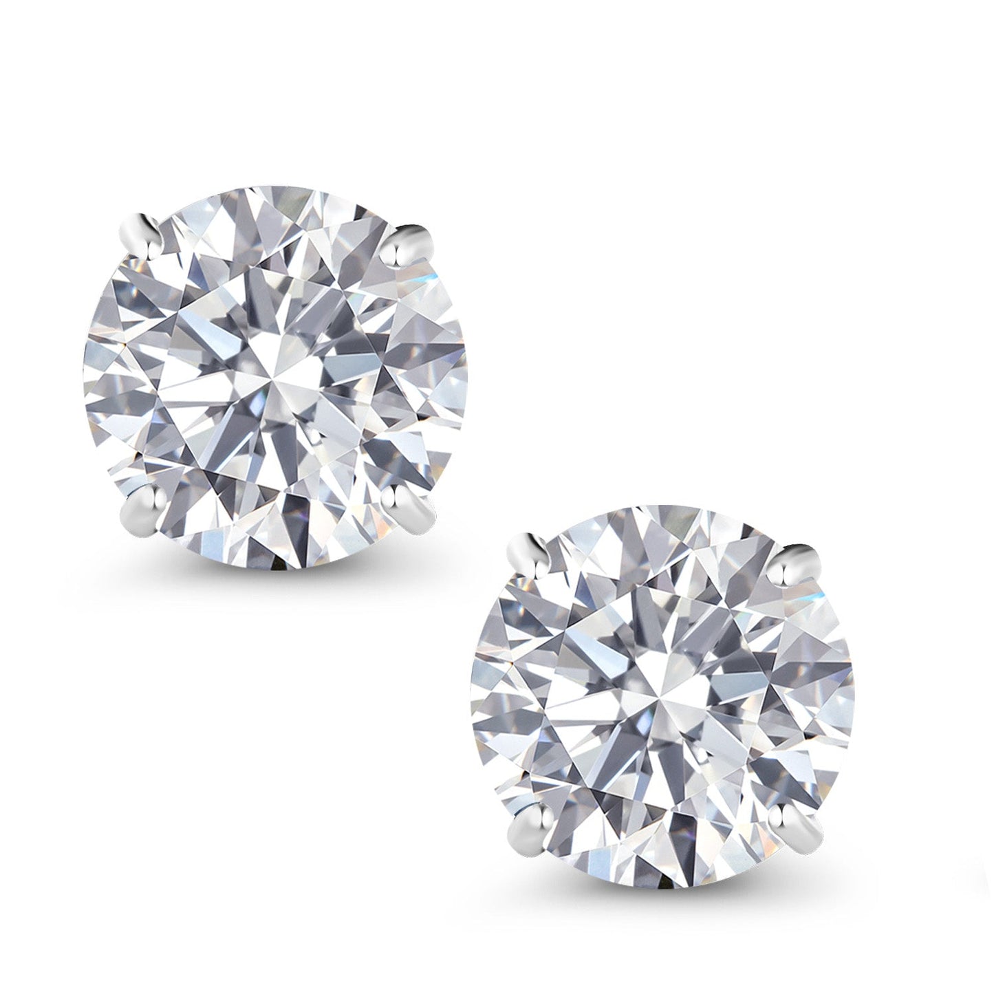 2.00 Cttw 18K White Gold IGI Certified Lab Grown Diamond Stud Earrings For Women Men | Each 1 Ct Round 6.5MM Diamond | E-F Color | VS1-VS2 Clarity