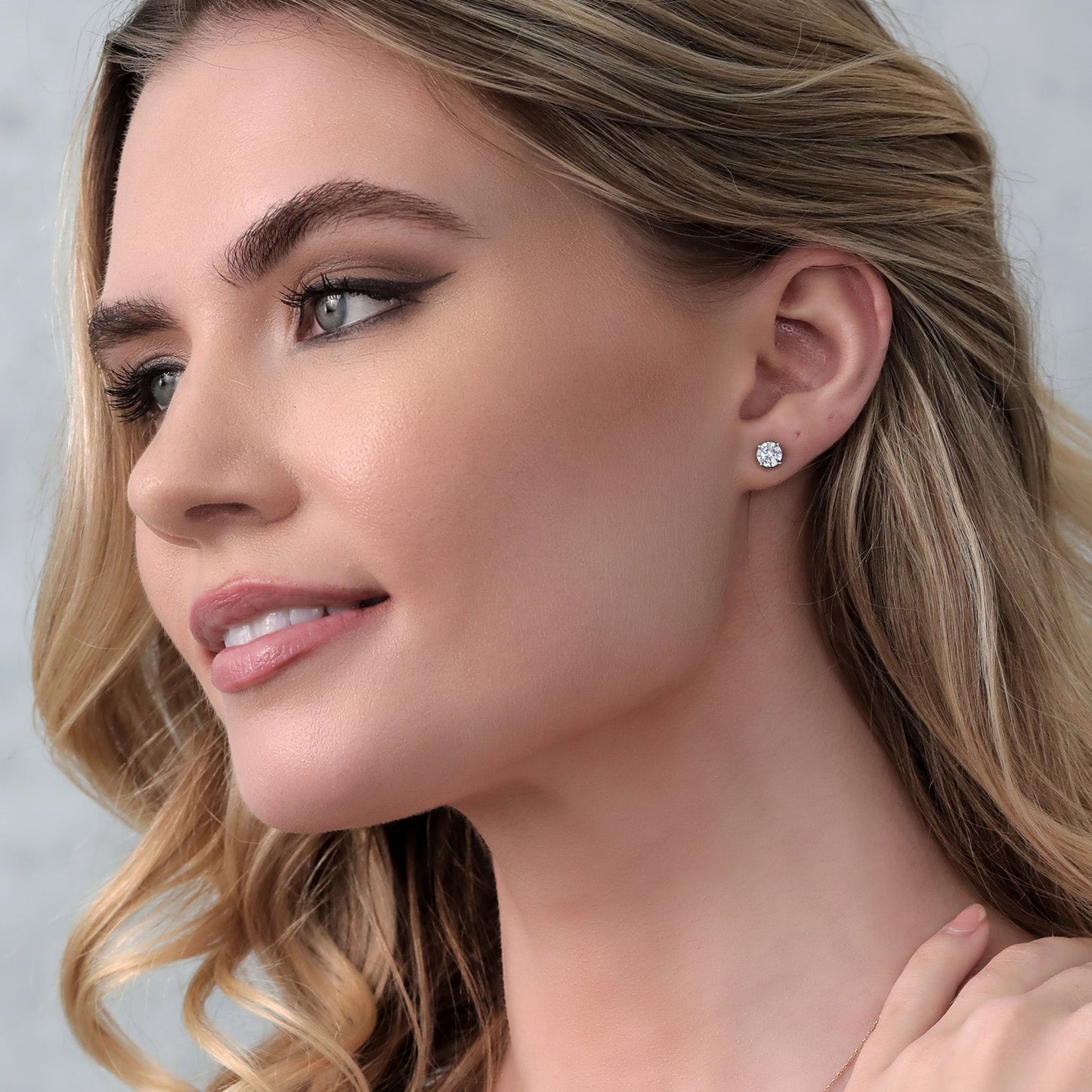 2.00 Cttw 18K White Gold IGI Certified Lab Grown Diamond Stud Earrings For Women Men | Each 1 Ct Round 6.5MM Diamond | E-F Color | VS1-VS2 Clarity