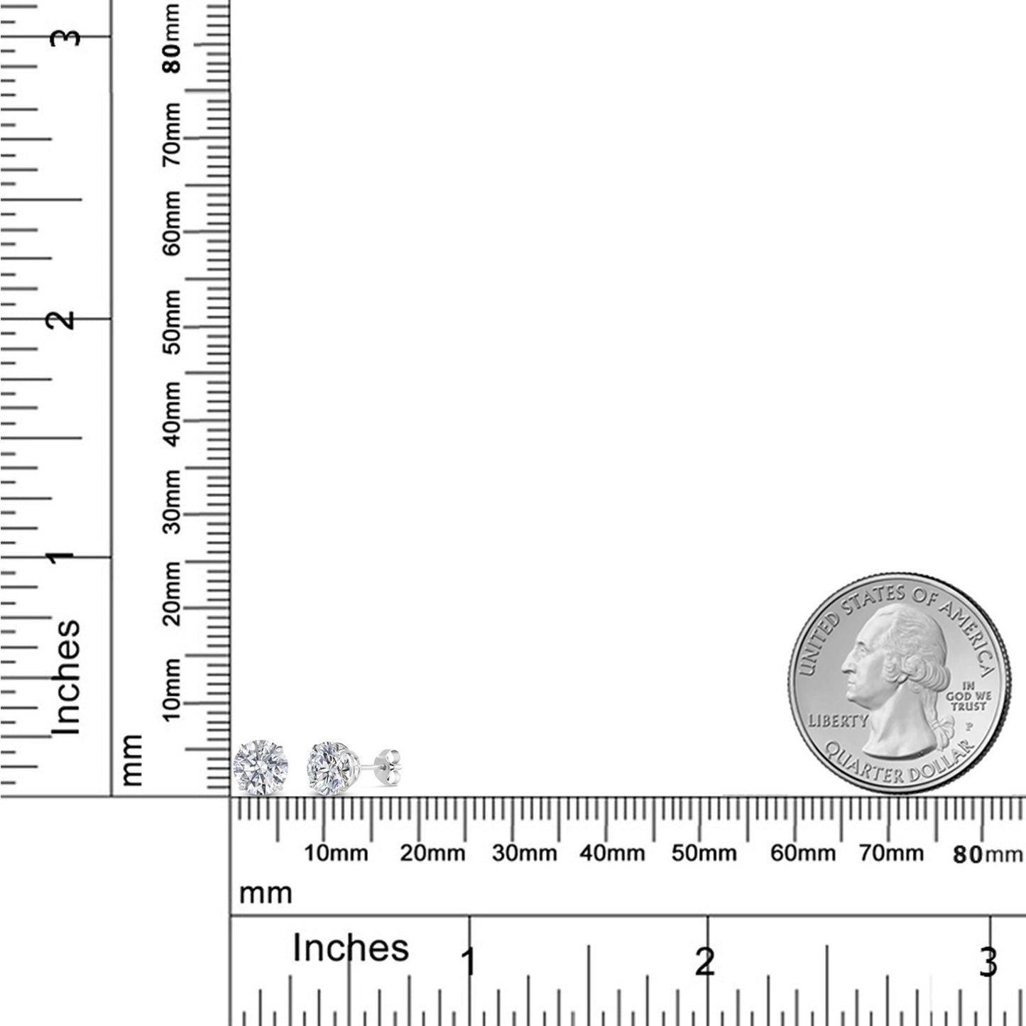 2.00 Cttw 18K White Gold IGI Certified Lab Grown Diamond Stud Earrings For Women Men | Each 1 Ct Round 6.5MM Diamond | E-F Color | VS1-VS2 Clarity