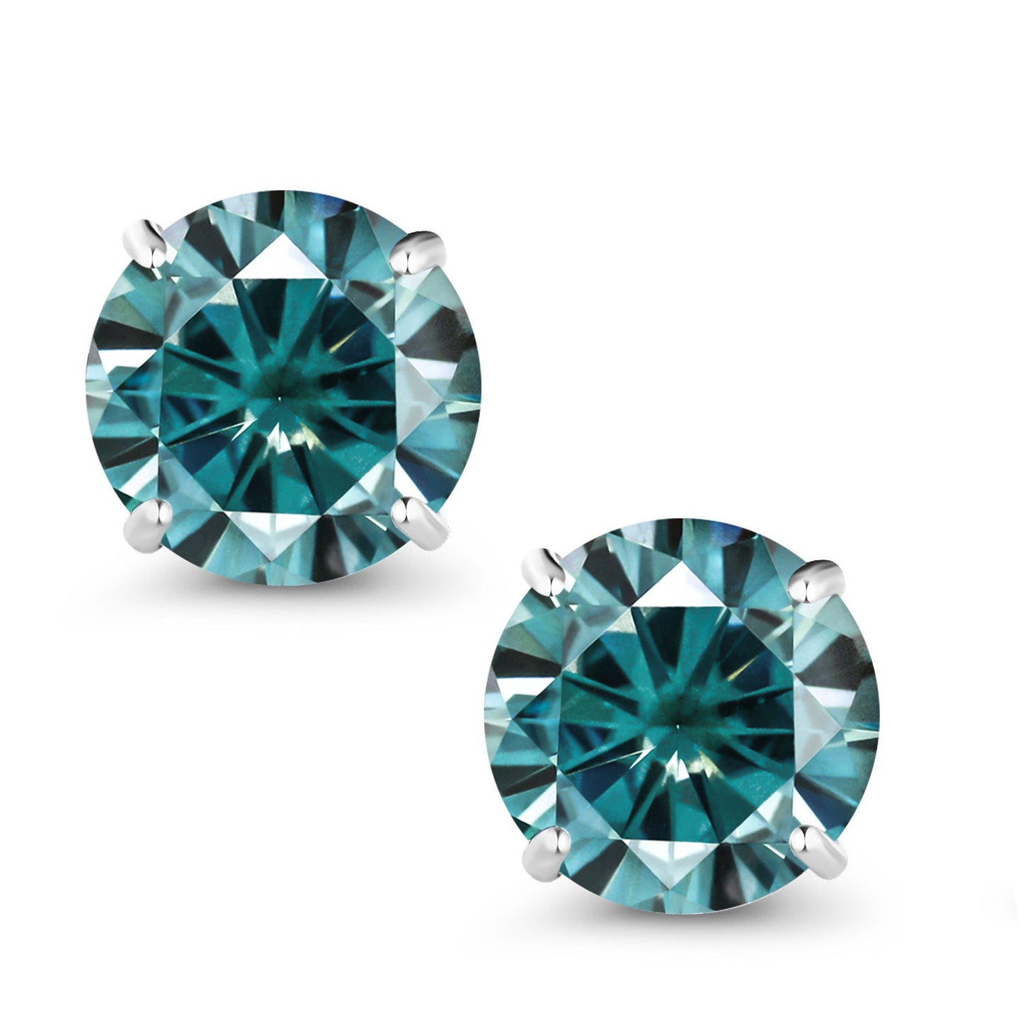 Solid 14K Gold Round Gemstone Birthstone Stud Earrings | Round 6.5MM | 4-Prong Setting Gold Earrings For Women Men