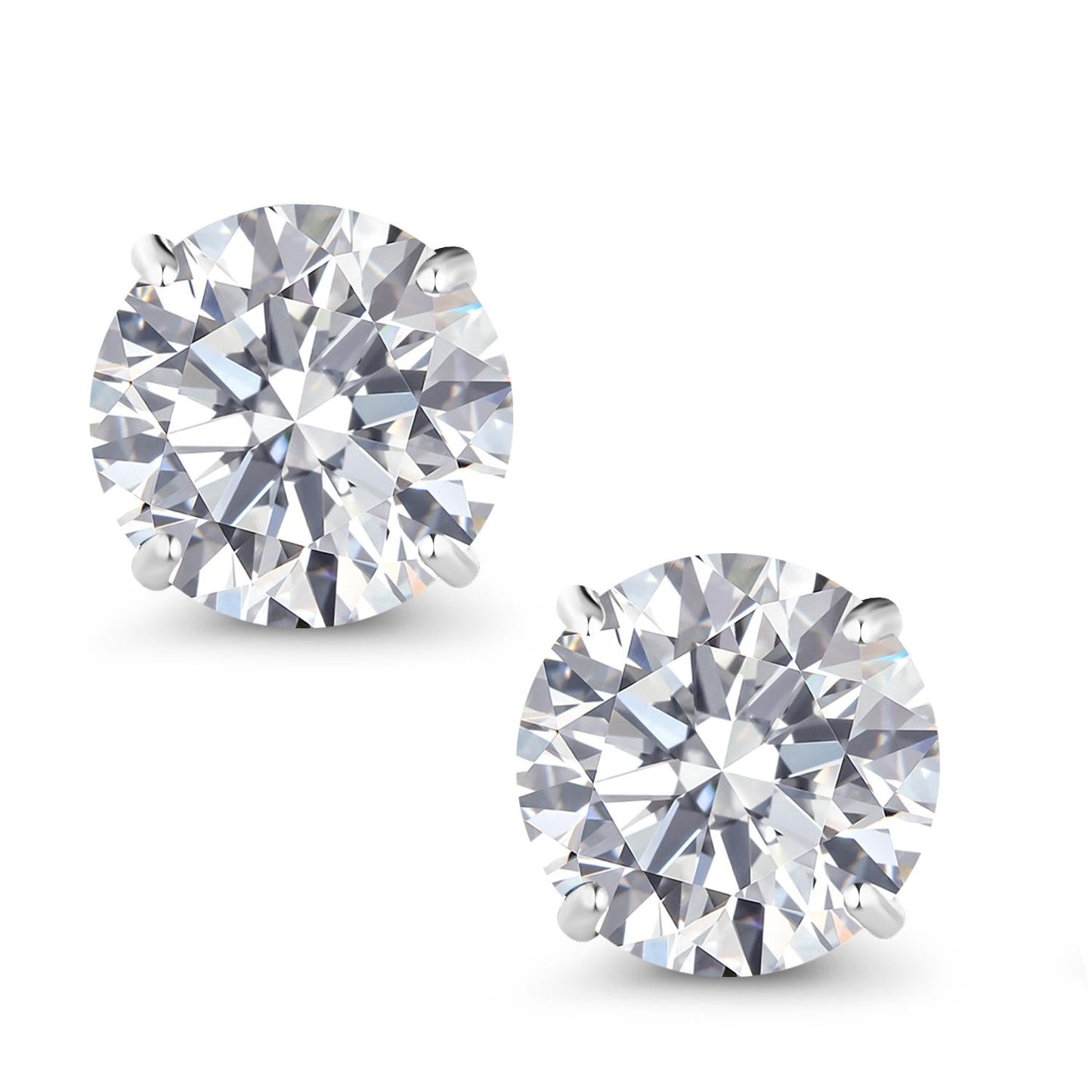 2 Ct Round Cut 14K White Gold IGI Certified Lab Grown Diamond Earrings | E-F Color | VS1-VS2 Clarity | Gold Earrings For Women Men