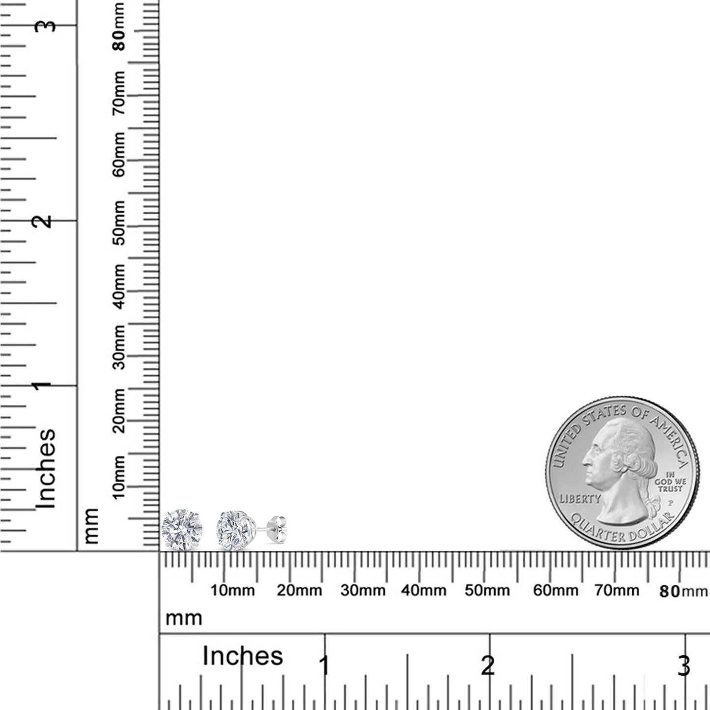 2 Ct Round Cut 14K White Gold IGI Certified Lab Grown Diamond Earrings | E-F Color | VS1-VS2 Clarity | Gold Earrings For Women Men