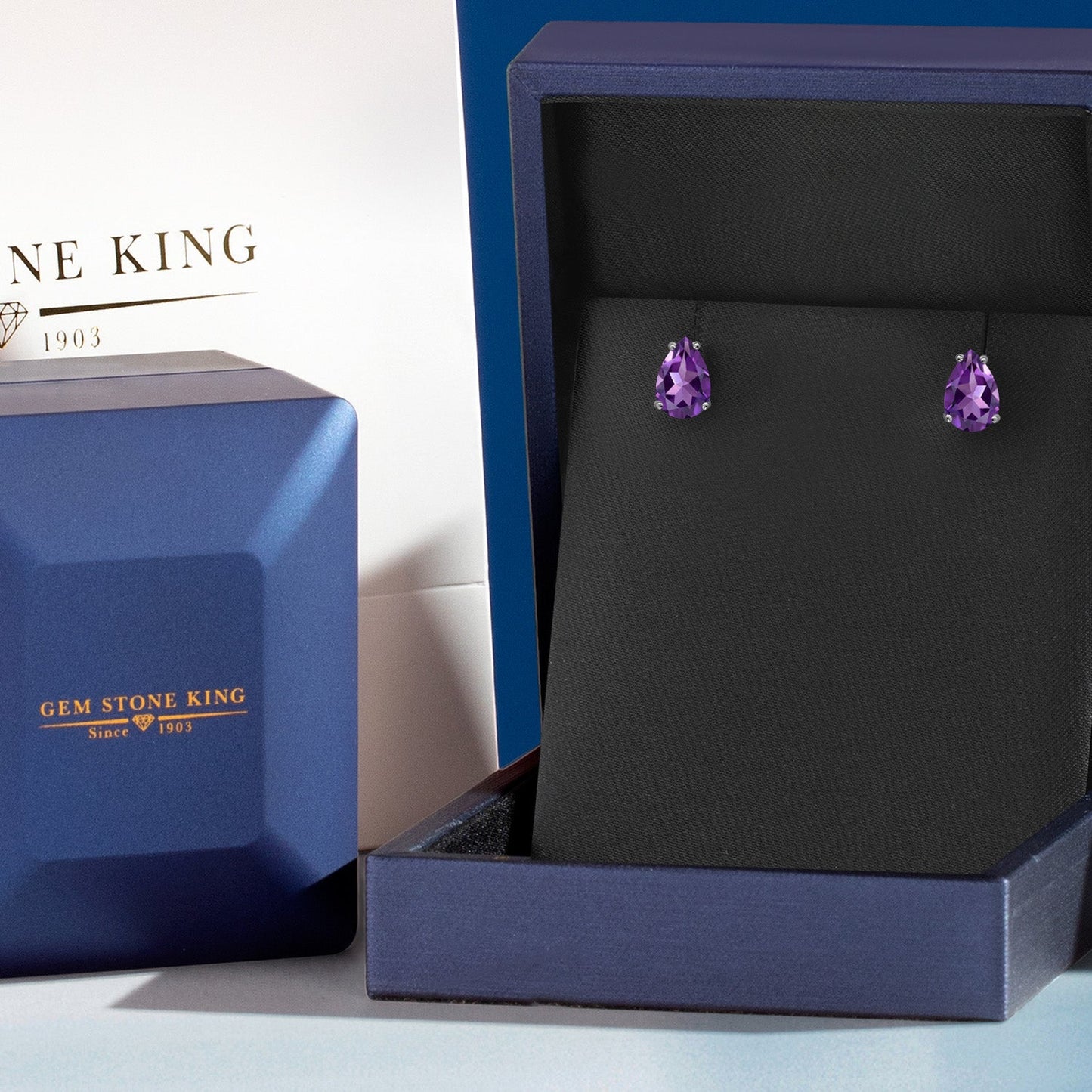 14K White Gold 9X6MM Pear Shape Gemstone Birthstone Double Notch Teardrop Stud Earrings For Women and Men