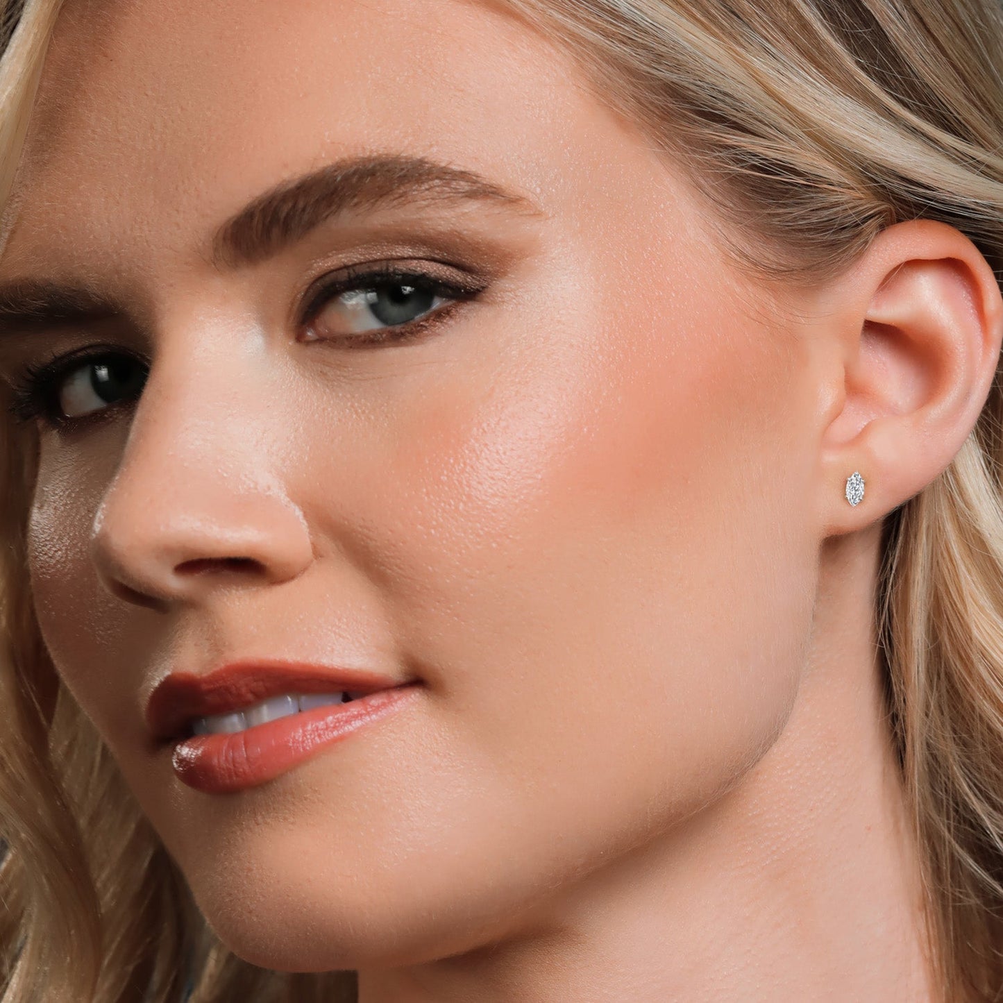 14K White Gold Lab Grown Diamond Stud Earrings For Women Men | 0.66 Cttw | Gemstone Birthstone | Marquise 7X4MM | DEF Color | VVS-VS Clarity