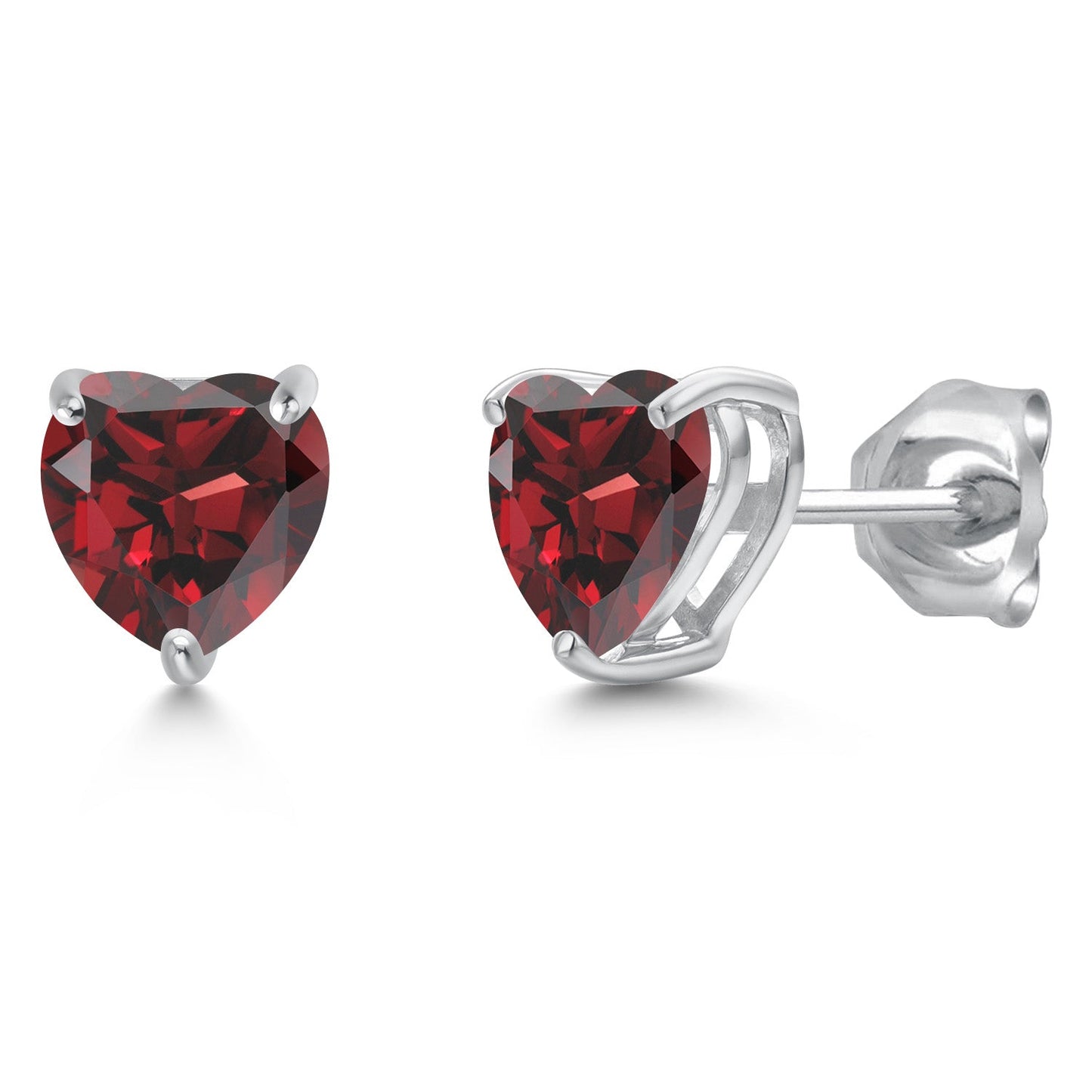 14K White Gold 6MM Heart Shape Gemstone Birthstone Stud Earrings | Gold Earrings For Women Men | Fine Jewelry Gifts for Her Mom Women Wife