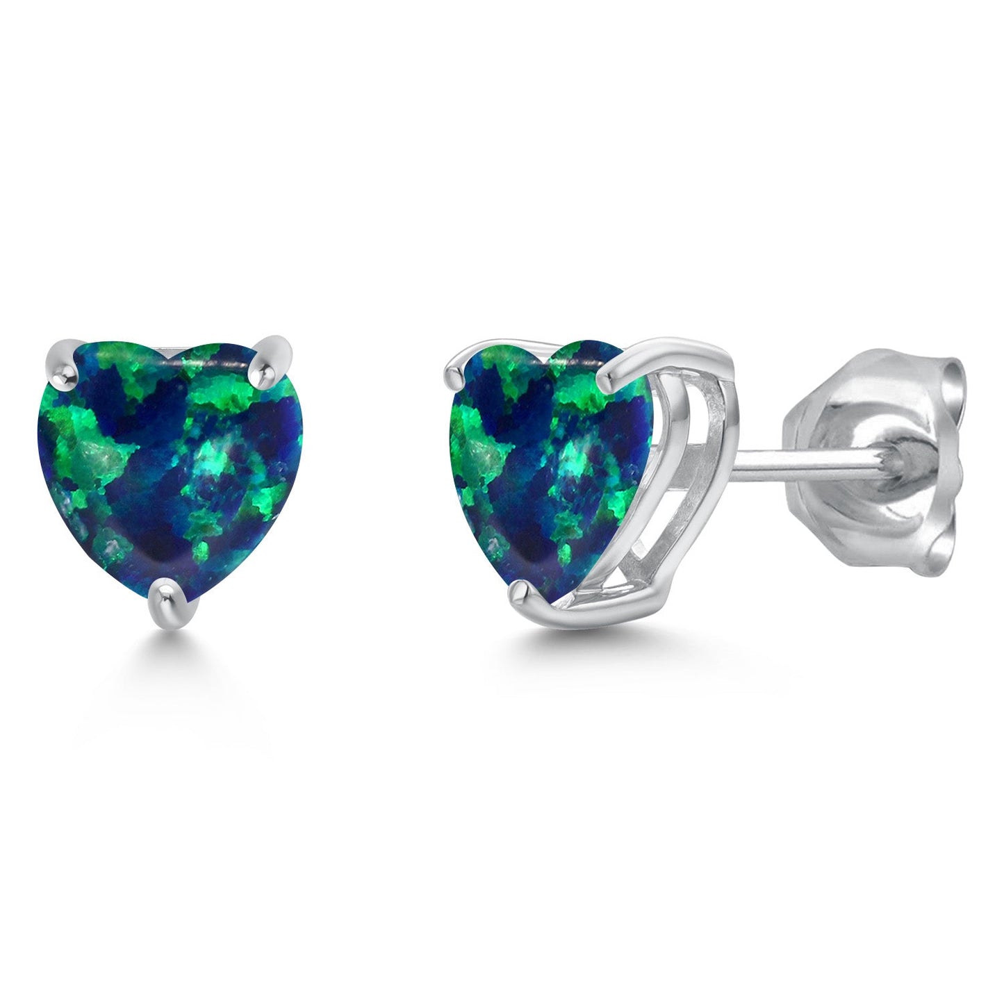 14K White Gold 6MM Heart Shape Gemstone Birthstone Stud Earrings | Gold Earrings For Women Men | Fine Jewelry Gifts for Her Mom Women Wife