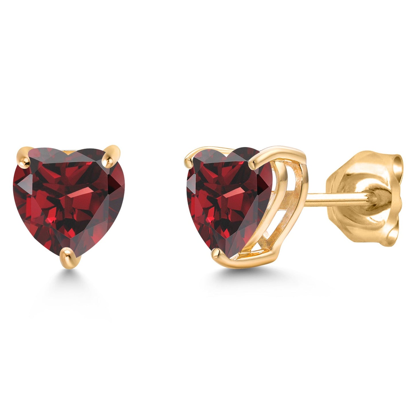 14K Yellow Gold 6MM Heart Shape Gemstone Birthstone Stud Earrings | Gold Earring For Women Men