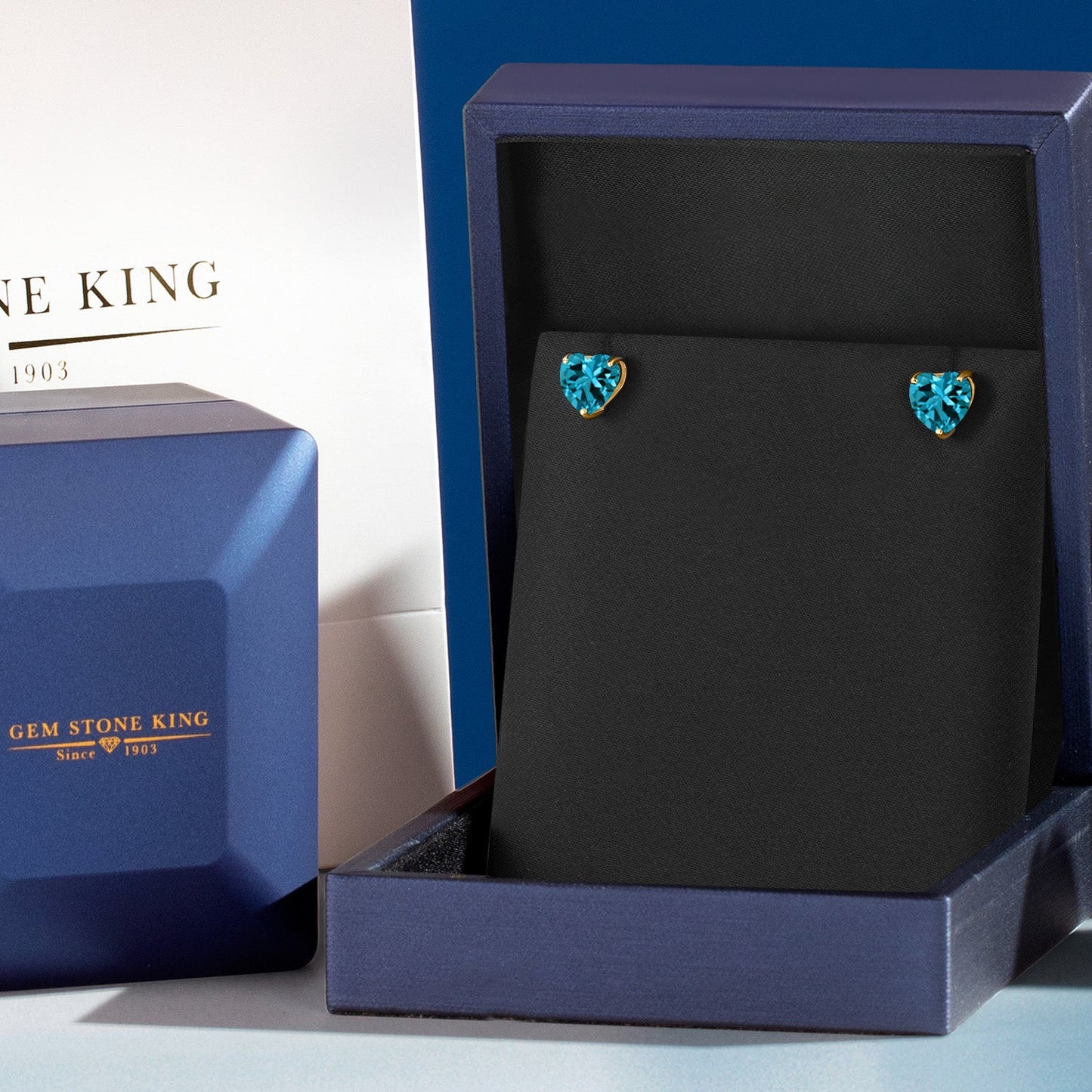 14K Yellow Gold 6MM Heart Shape Gemstone Birthstone Stud Earrings | Gold Earring For Women Men