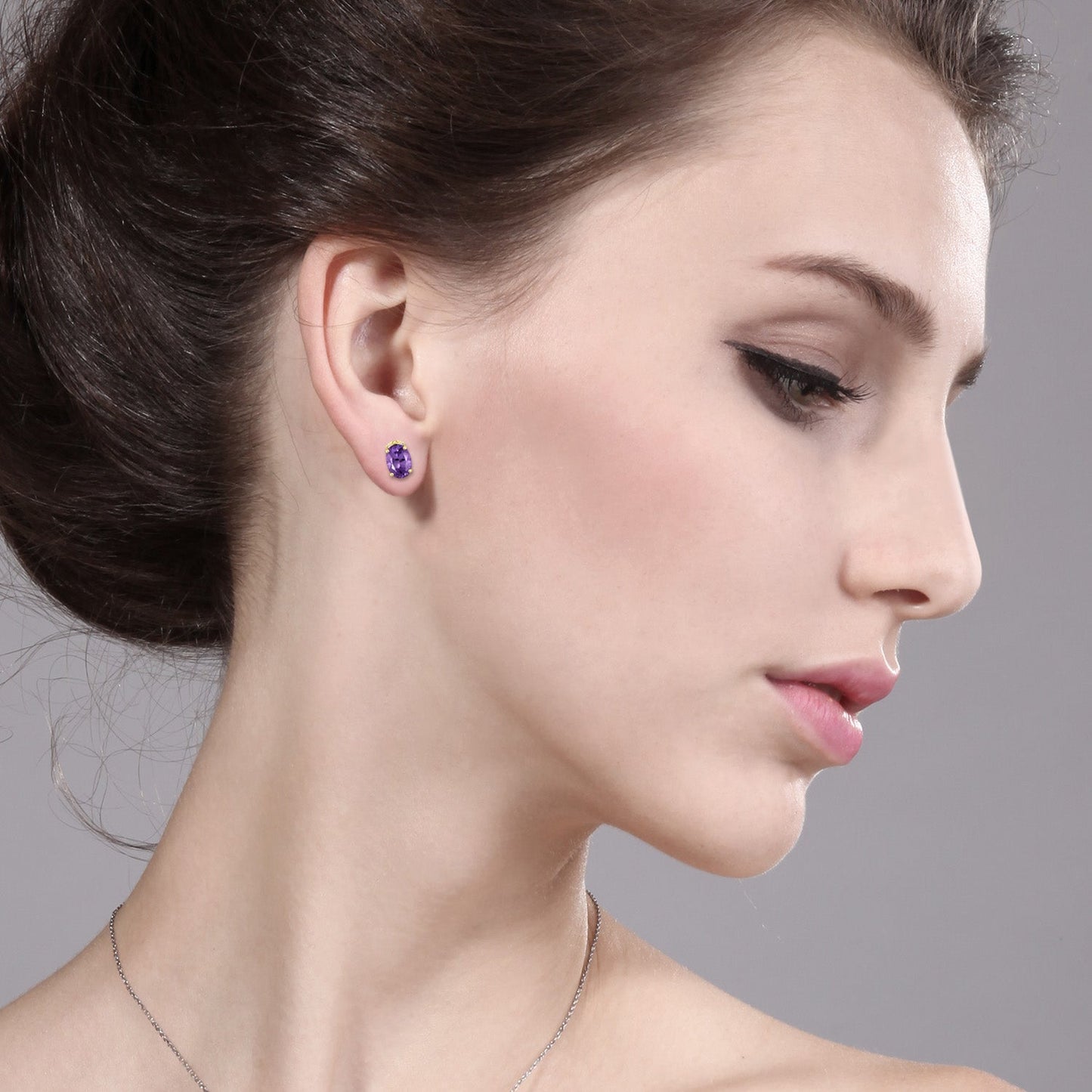 7X5MM Oval Gemstone Birthstone and White Diamond Earrings | Solid 10K Gold Earrings For Women | Fine Jewelry Gifts for Her Mom Women Wife