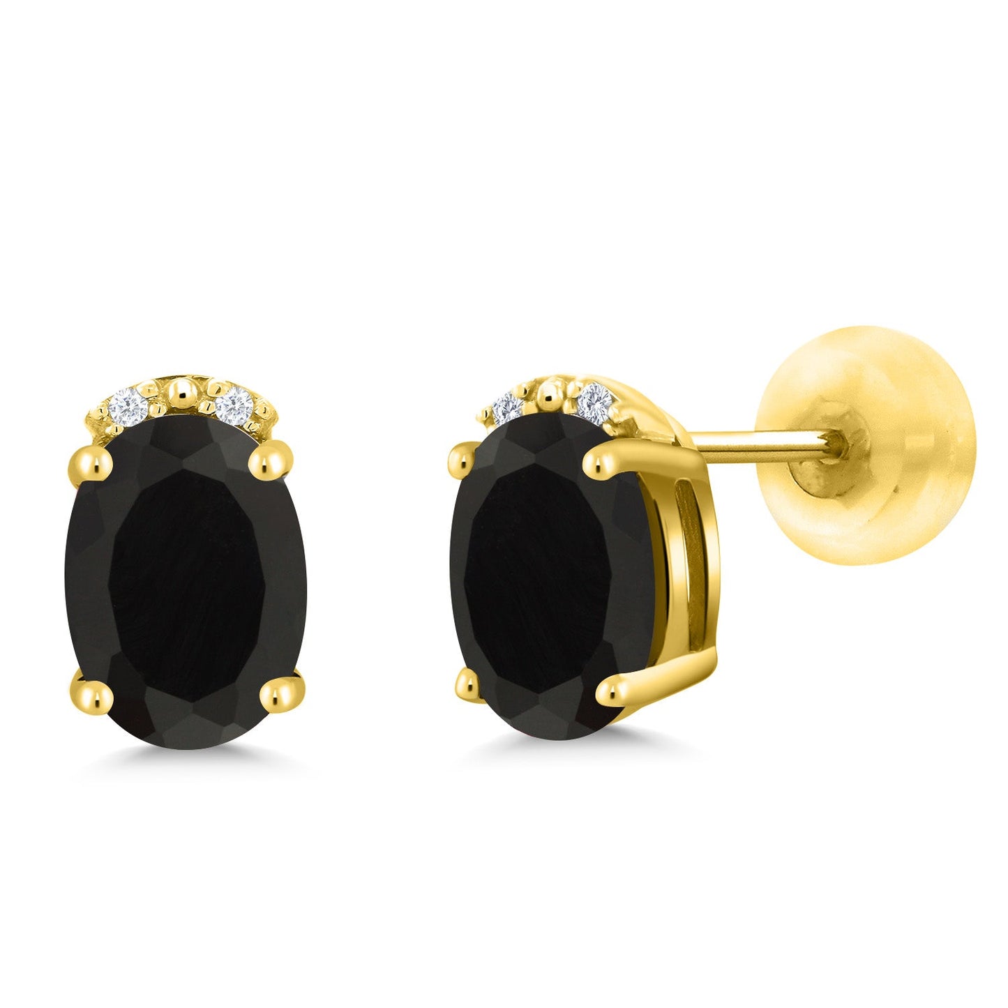 7X5MM Oval Gemstone Birthstone and White Diamond Earrings | Solid 10K Gold Earrings For Women | Fine Jewelry Gifts for Her Mom Women Wife