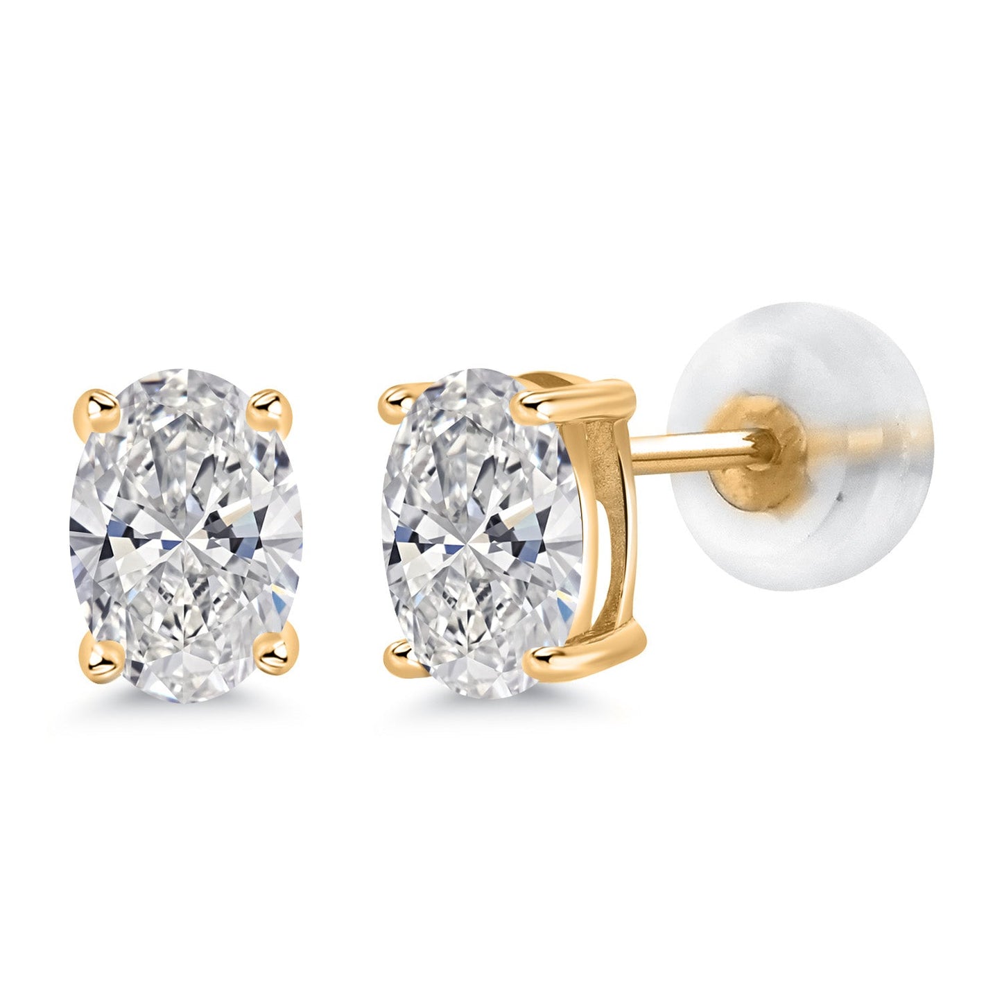 14K Gold Gemstone Birthstone Oval Stud Earrings | Oval 6X4MM | Gold Earrings For Women Men | Fine Jewelry Gifts for Her Mom Women Wife