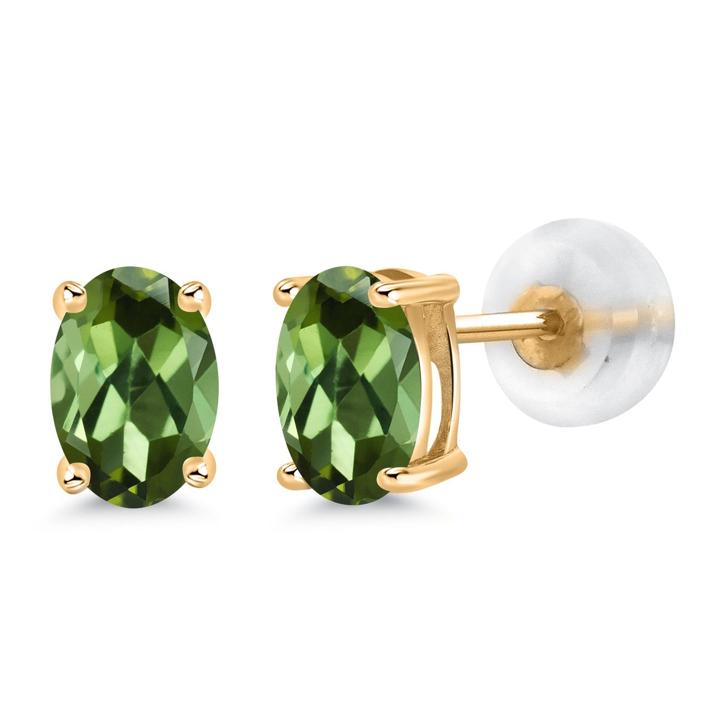 14K Gold Gemstone Birthstone Oval Stud Earrings | Oval 6X4MM | Gold Earrings For Women Men | Fine Jewelry Gifts for Her Mom Women Wife