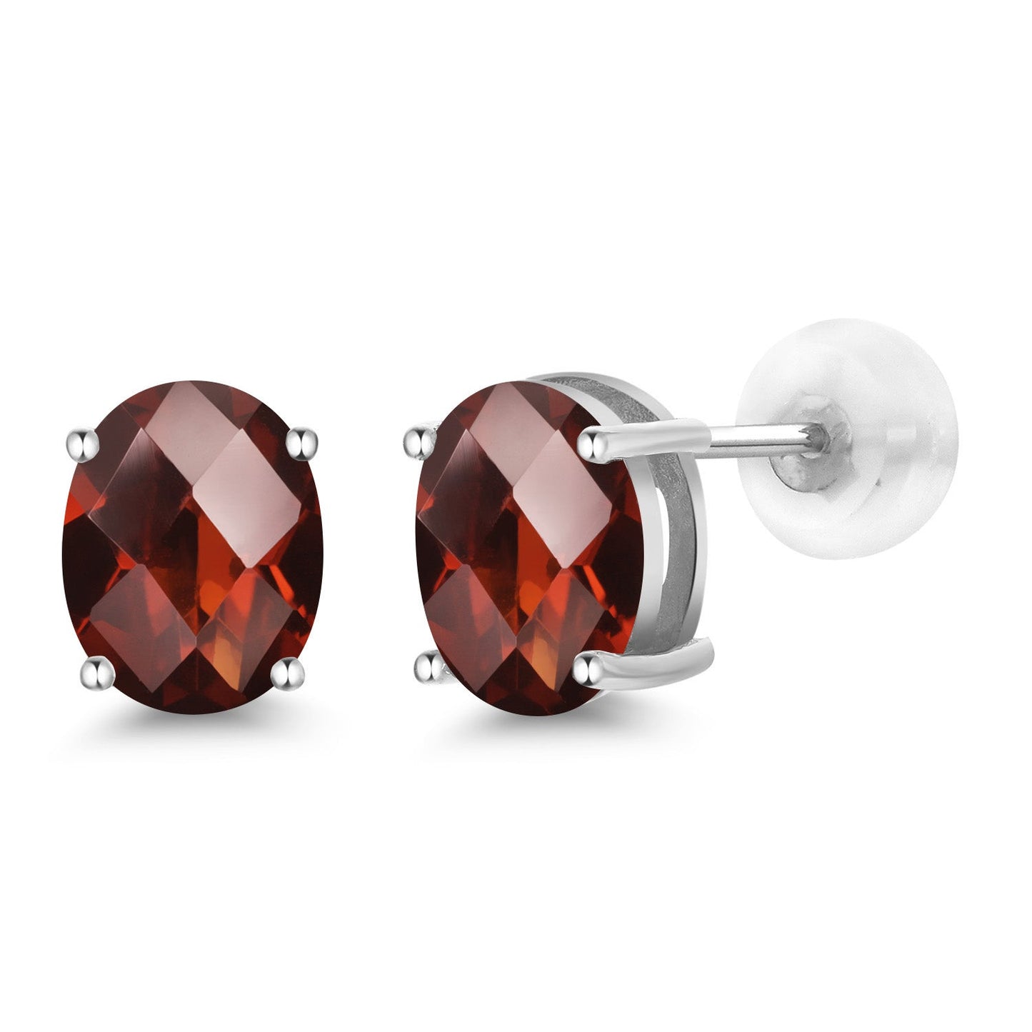 14K Yellow or White Gold Oval Gemstone Birthstone Stud Earrings for Women Men | Oval 8X6MM