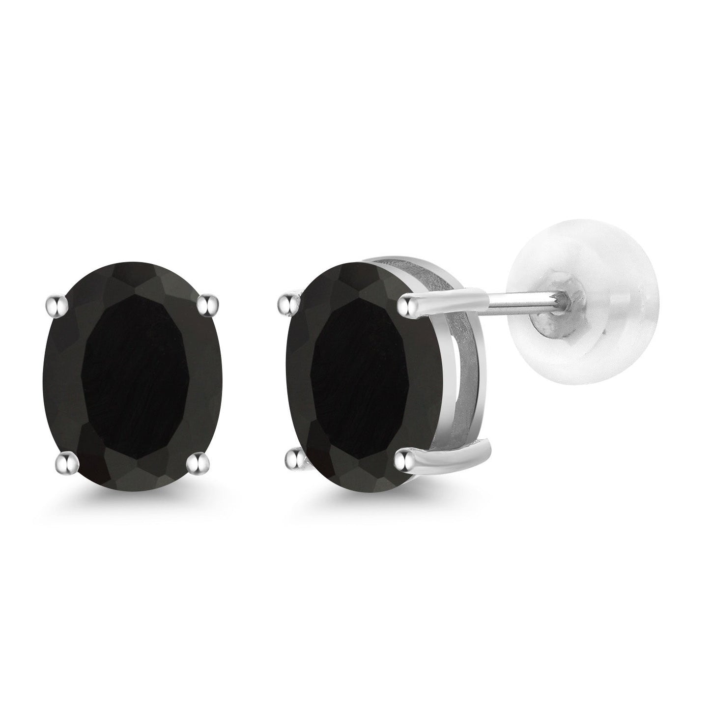 14K Yellow or White Gold Oval Gemstone Birthstone Stud Earrings for Women Men | Oval 8X6MM