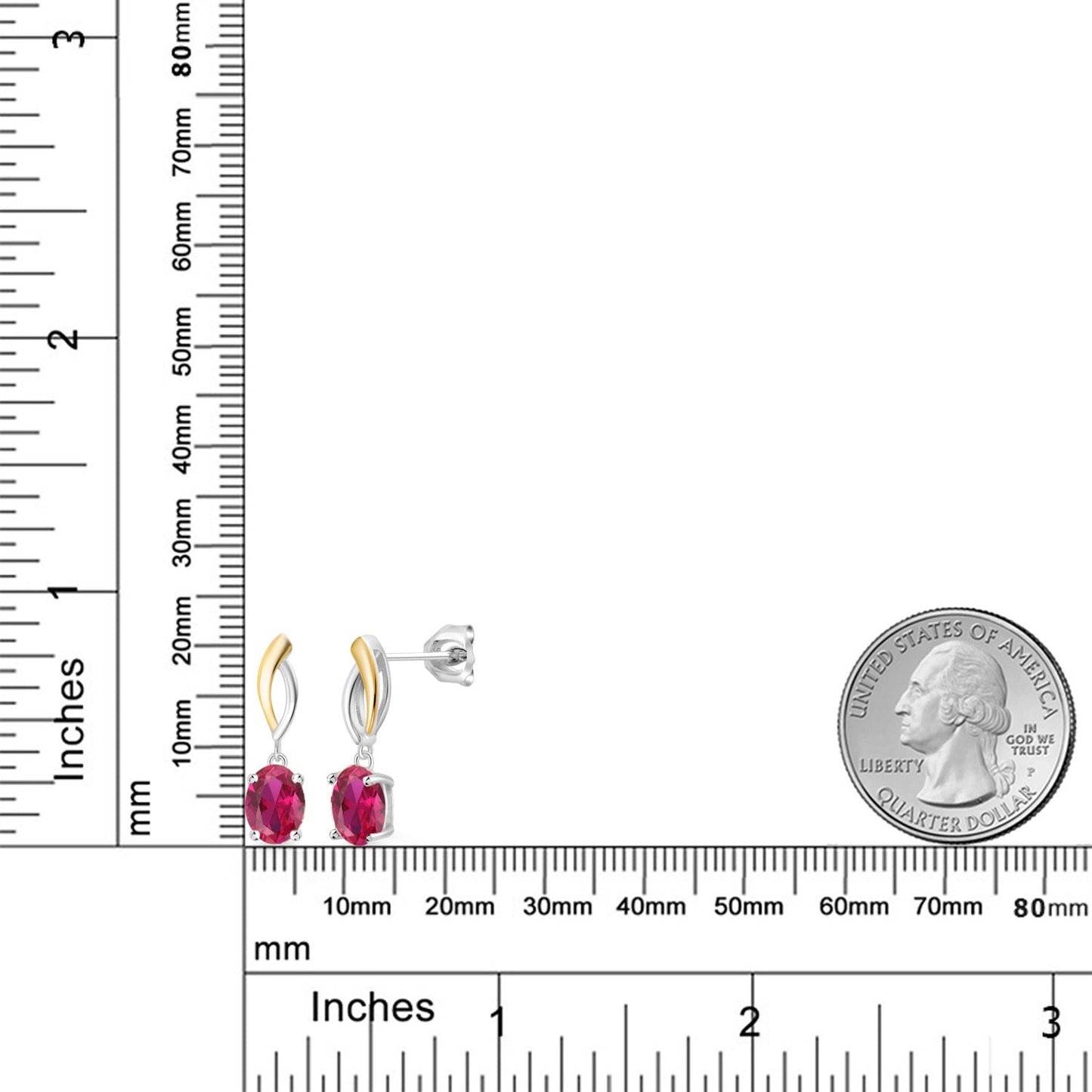 Infinity Dangle Drop Earrings For Women | 925 Sterling Silver and 10K Yellow Gold | 8X6MM Oval Gemstone Birthstone | Fine Jewelry Gifts for Her Mom Women Wife