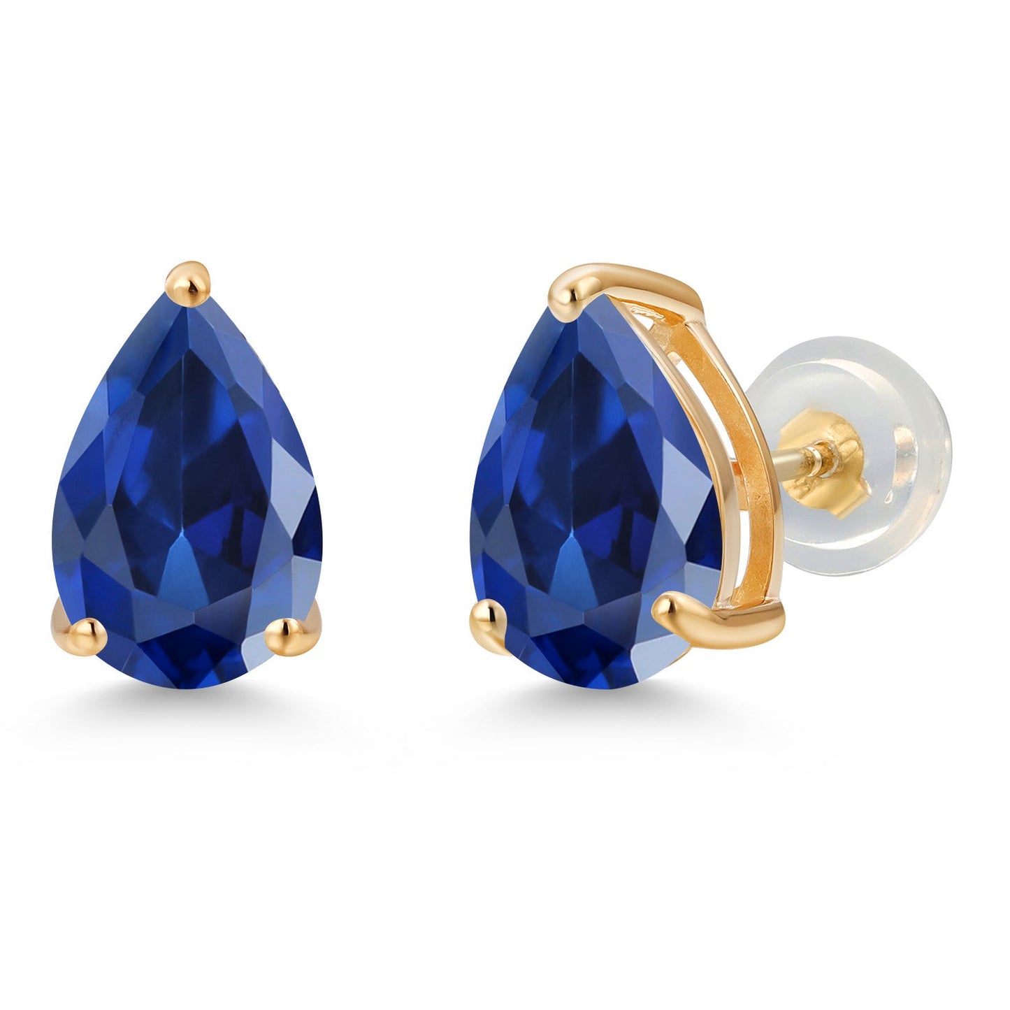 14K Yellow Gold 9X6MM Pear Shape Gemstone Birthstone Teardrop Earrings | Gold Earrings For Women Men