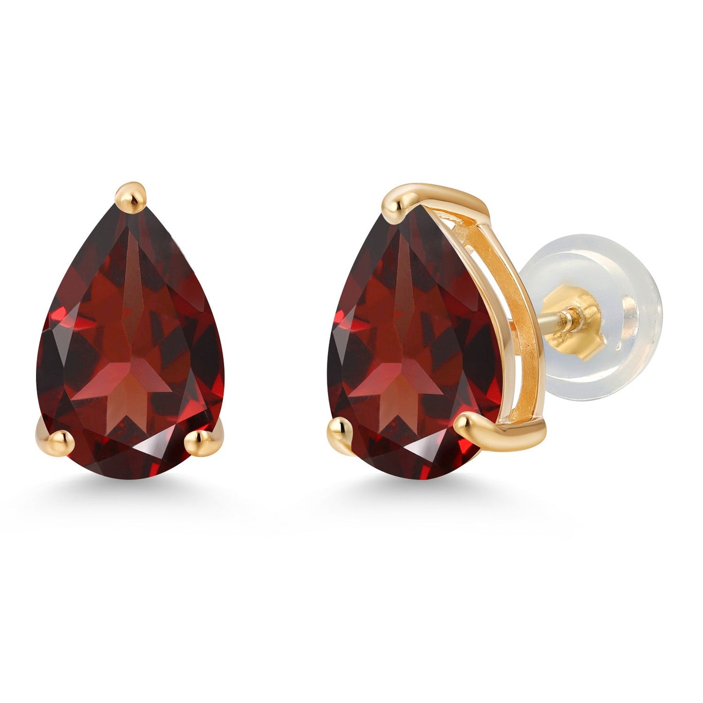 14K Yellow Gold 9X6MM Pear Shape Gemstone Birthstone Teardrop Earrings | Gold Earrings For Women Men