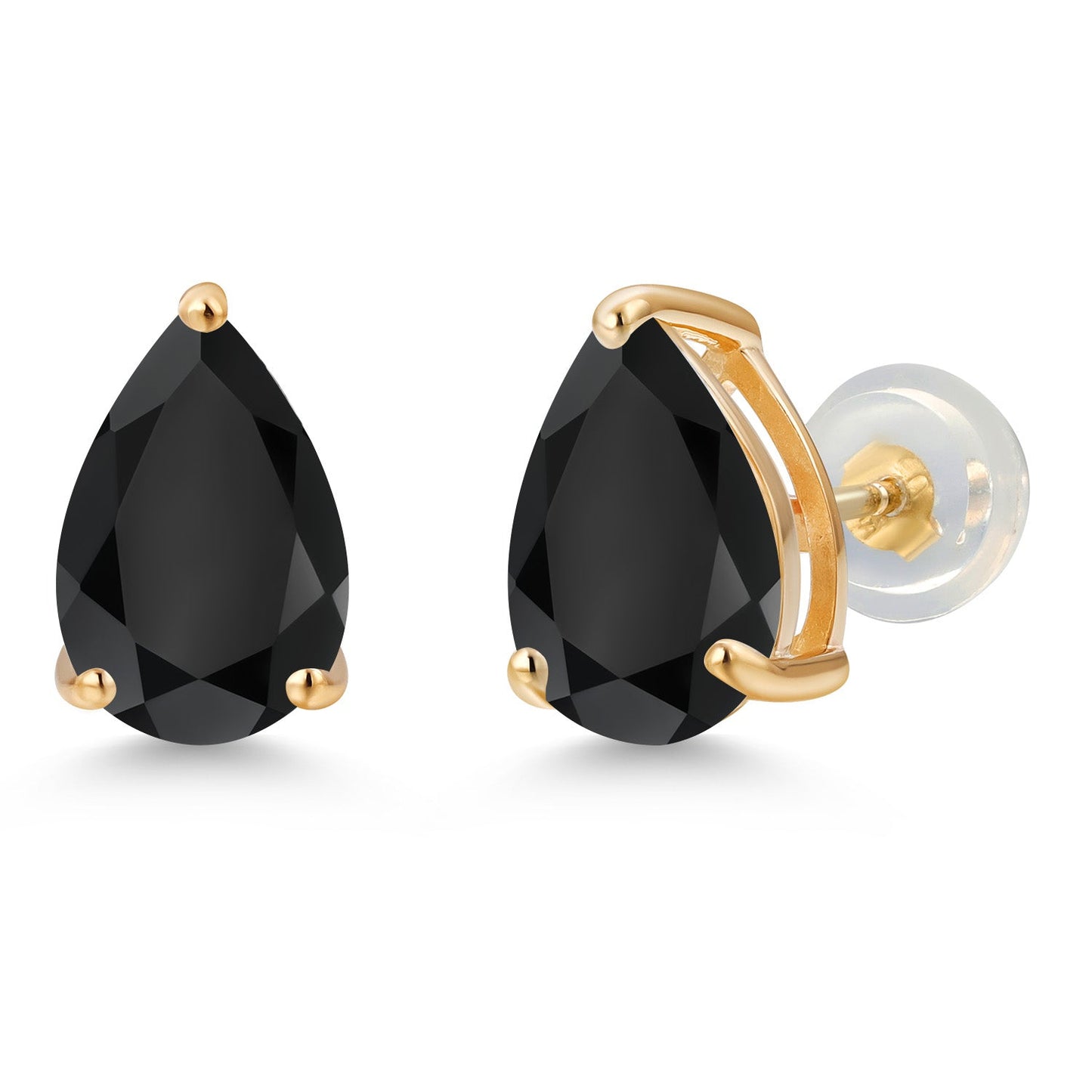 14K Yellow Gold 9X6MM Pear Shape Gemstone Birthstone Teardrop Earrings | Gold Earrings For Women Men