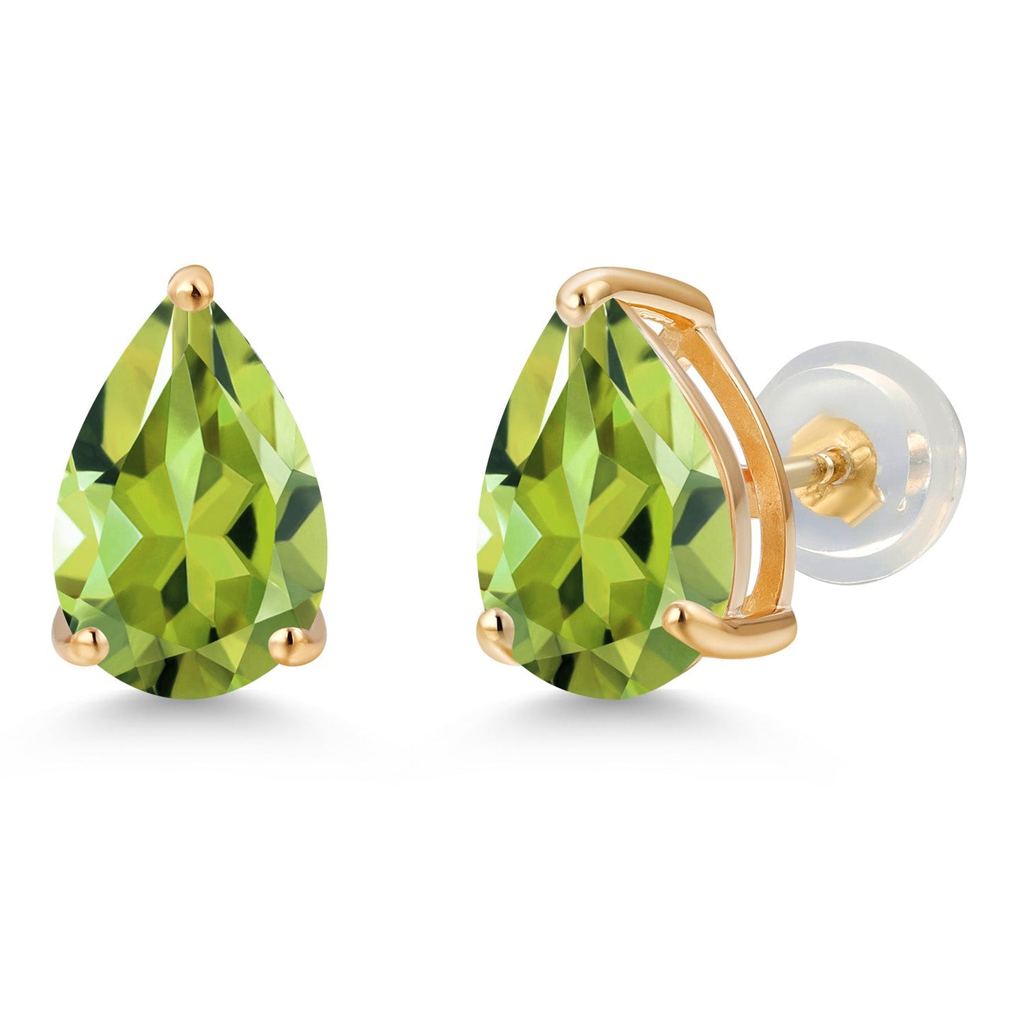 14K Yellow Gold 9X6MM Pear Shape Gemstone Birthstone Teardrop Earrings | Gold Earrings For Women Men