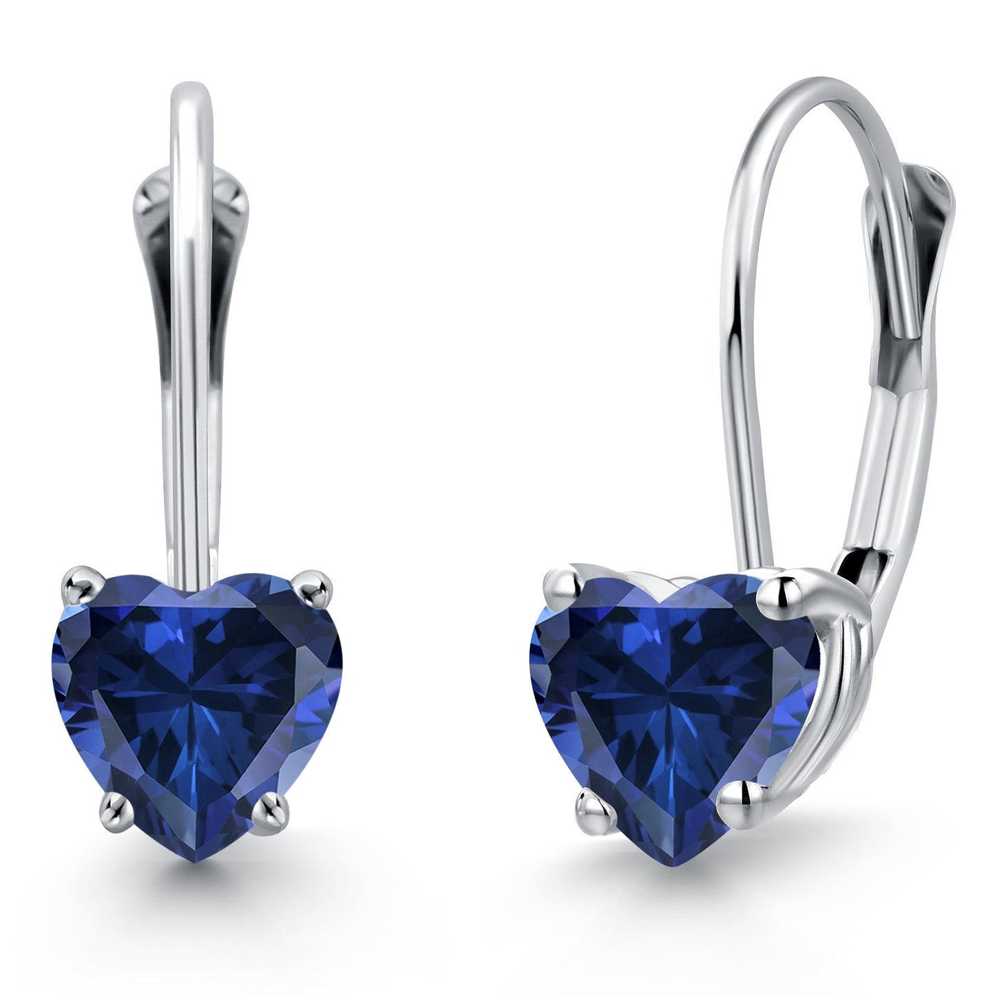 5MM Heart Shape Gemstone Birthstone Leverback Earrings for Women In 14K White Gold | Fine Jewelry Gifts for Her Mom Women Wife