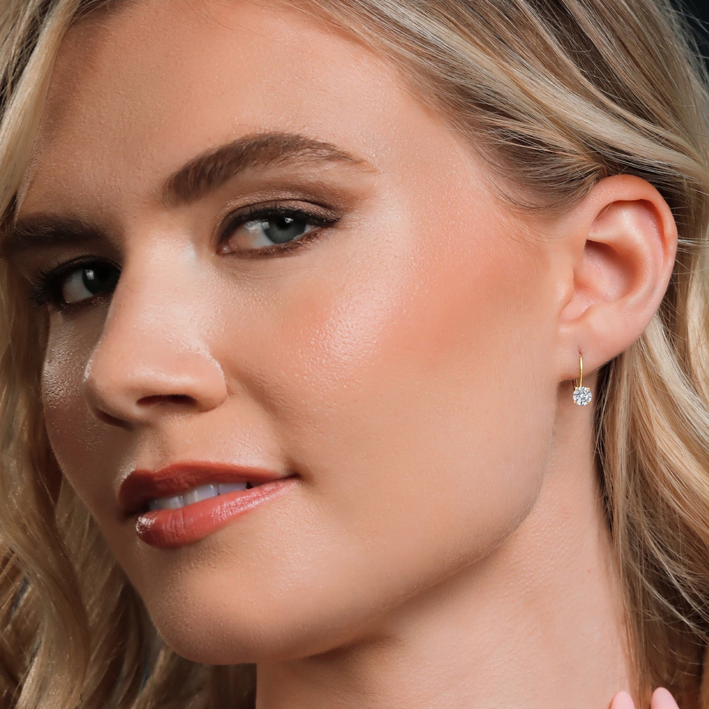 14K Yellow Gold 5MM Round Gemstone Birthstone Leverback Drop Dangle Earrings | Gold Earrings For Women | Fine Jewelry Gifts for Her Mom Women Wife