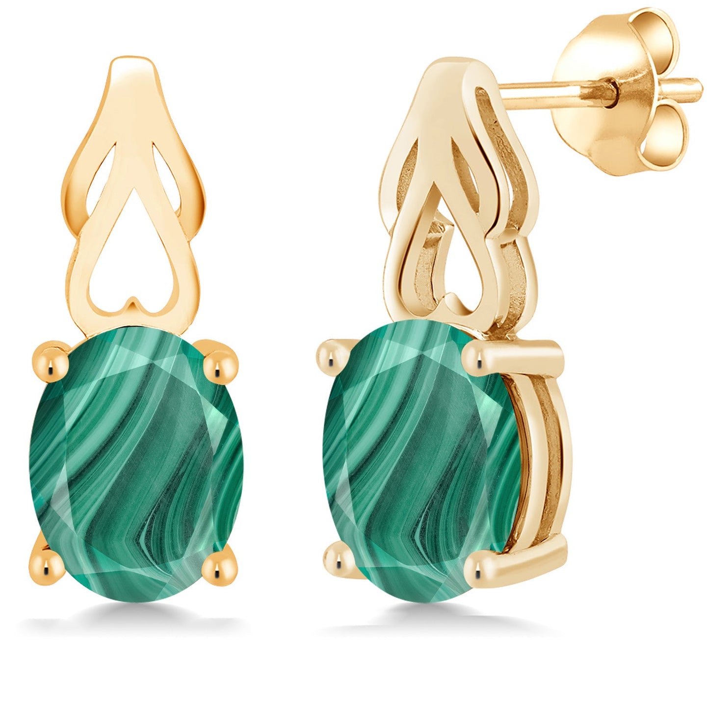 9X7MM Oval Gemstone Birthstone Drop Dangle Earrings For Women | 18K Yellow Gold Plated Silver | Fine Jewelry Gifts for Her Mom Women Wife