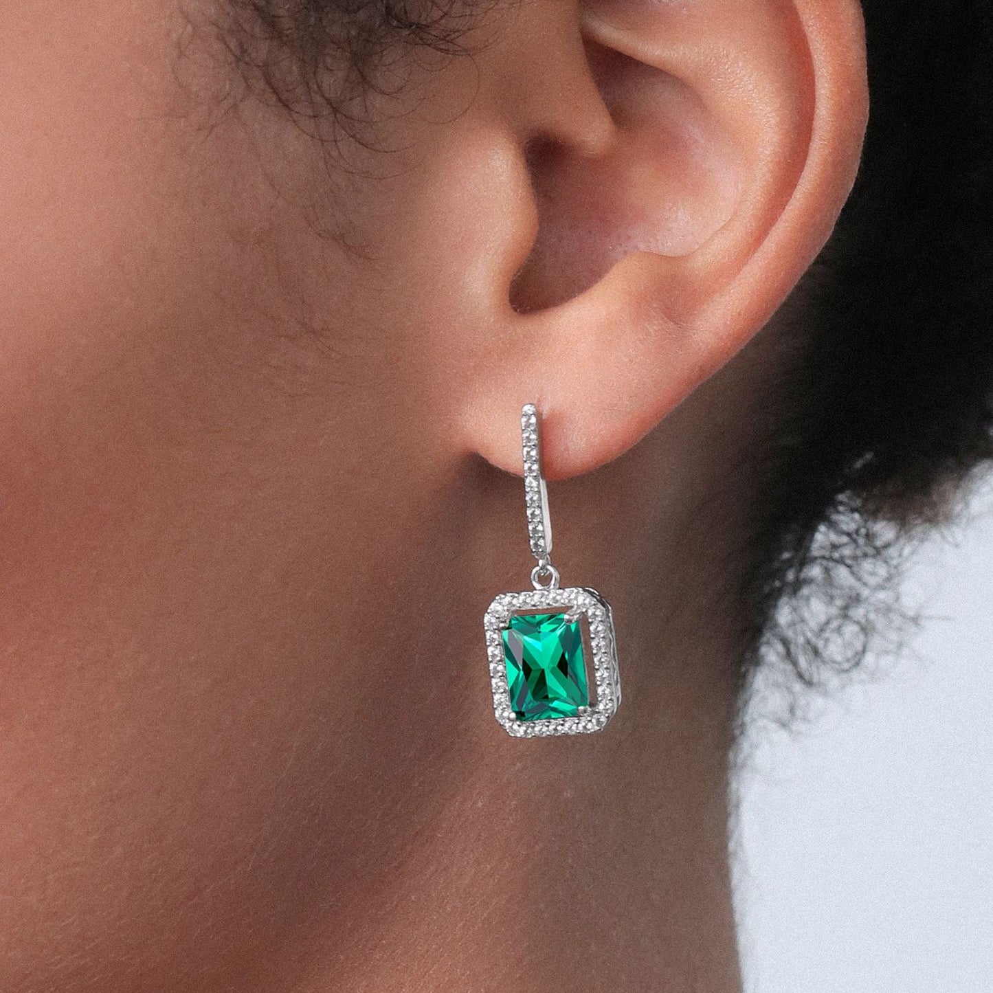 4-6 Cttw Drop Dangle Earrings for Women | Gemstone Birthstone Earrings | 925 Sterling Silver | Emerald Cut 9X7MM | Fine Jewelry Gifts for Her Mom Women Wife
