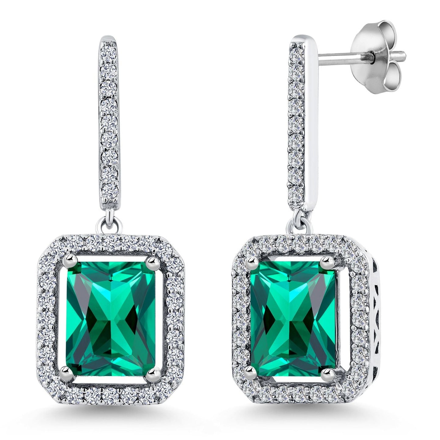 4-6 Cttw Drop Dangle Earrings for Women | Gemstone Birthstone Earrings | 925 Sterling Silver | Emerald Cut 9X7MM | Fine Jewelry Gifts for Her Mom Women Wife