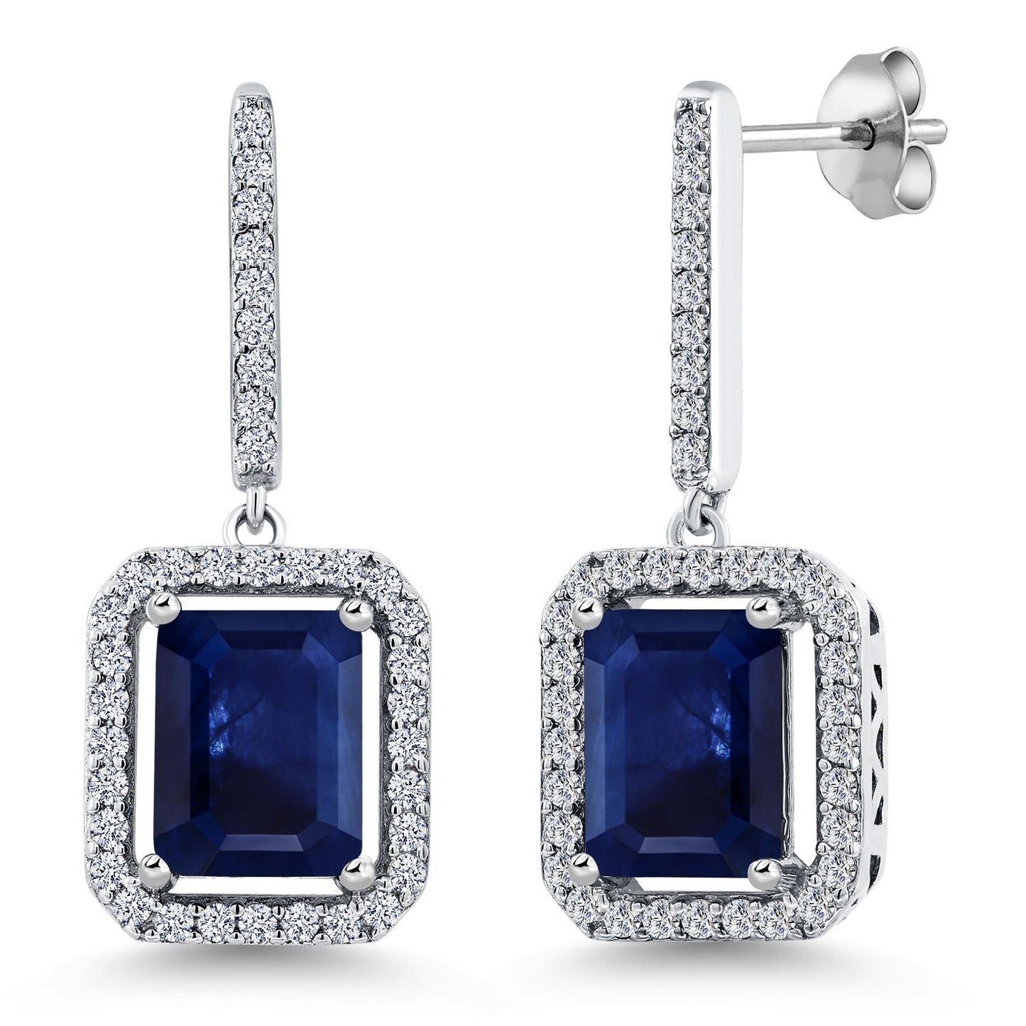 4-6 Cttw Drop Dangle Earrings for Women | Gemstone Birthstone Earrings | 925 Sterling Silver | Emerald Cut 9X7MM | Fine Jewelry Gifts for Her Mom Women Wife