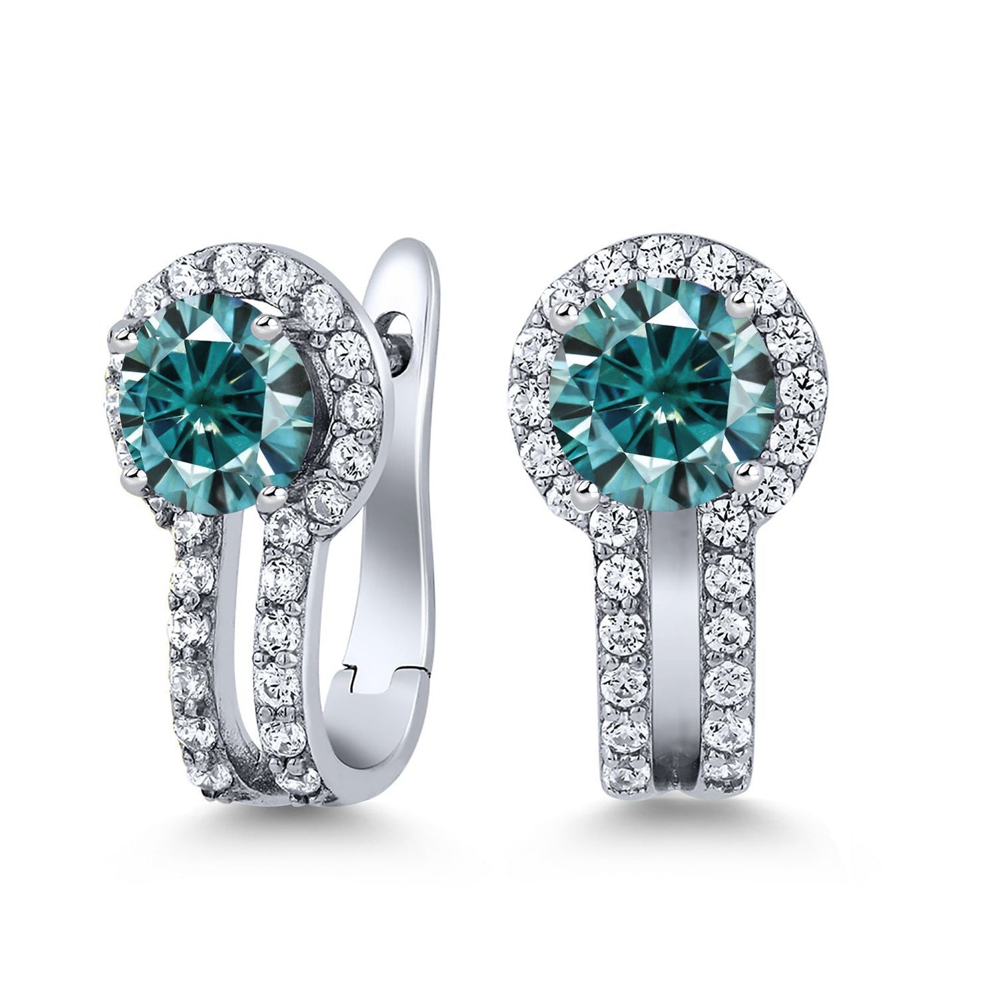 5MM Round French Clip Clasp Hook Earring For Women | 925 Sterling Silver | Gemstone Birthstone and White Created Sapphire Earrings | Fine Jewelry Gifts for Her Mom Women Wife