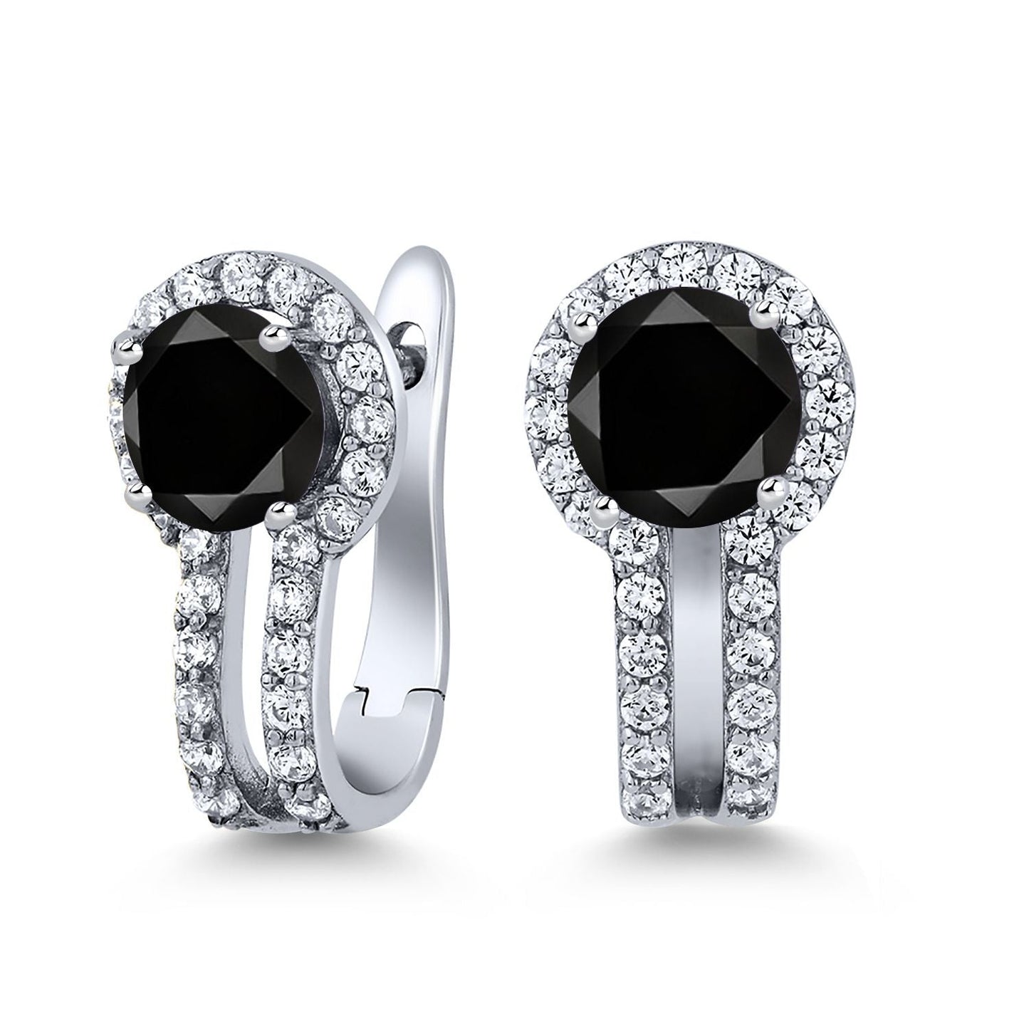 5MM Round French Clip Clasp Hook Earring For Women | 925 Sterling Silver | Gemstone Birthstone and White Created Sapphire Earrings | Fine Jewelry Gifts for Her Mom Women Wife