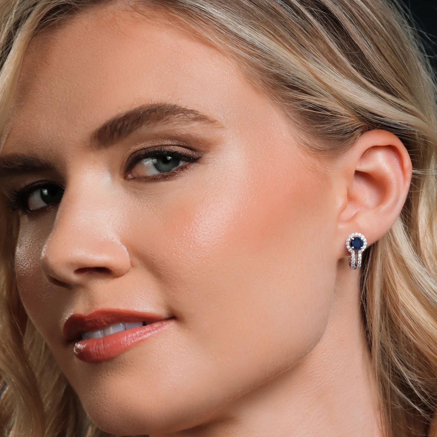 5MM Round French Clip Clasp Hook Earring For Women | 925 Sterling Silver | Gemstone Birthstone and White Created Sapphire Earrings | Fine Jewelry Gifts for Her Mom Women Wife