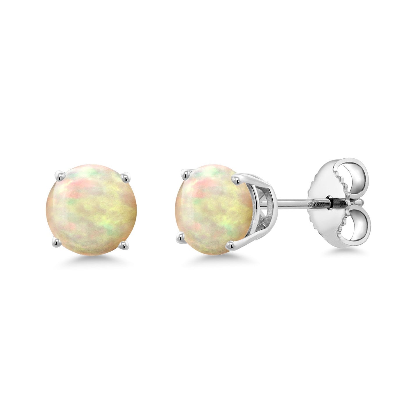 925 Sterling Silver 5MM Round Gemstone Birthstone 4-Prong Basket Setting Stud Earrings For Women Men