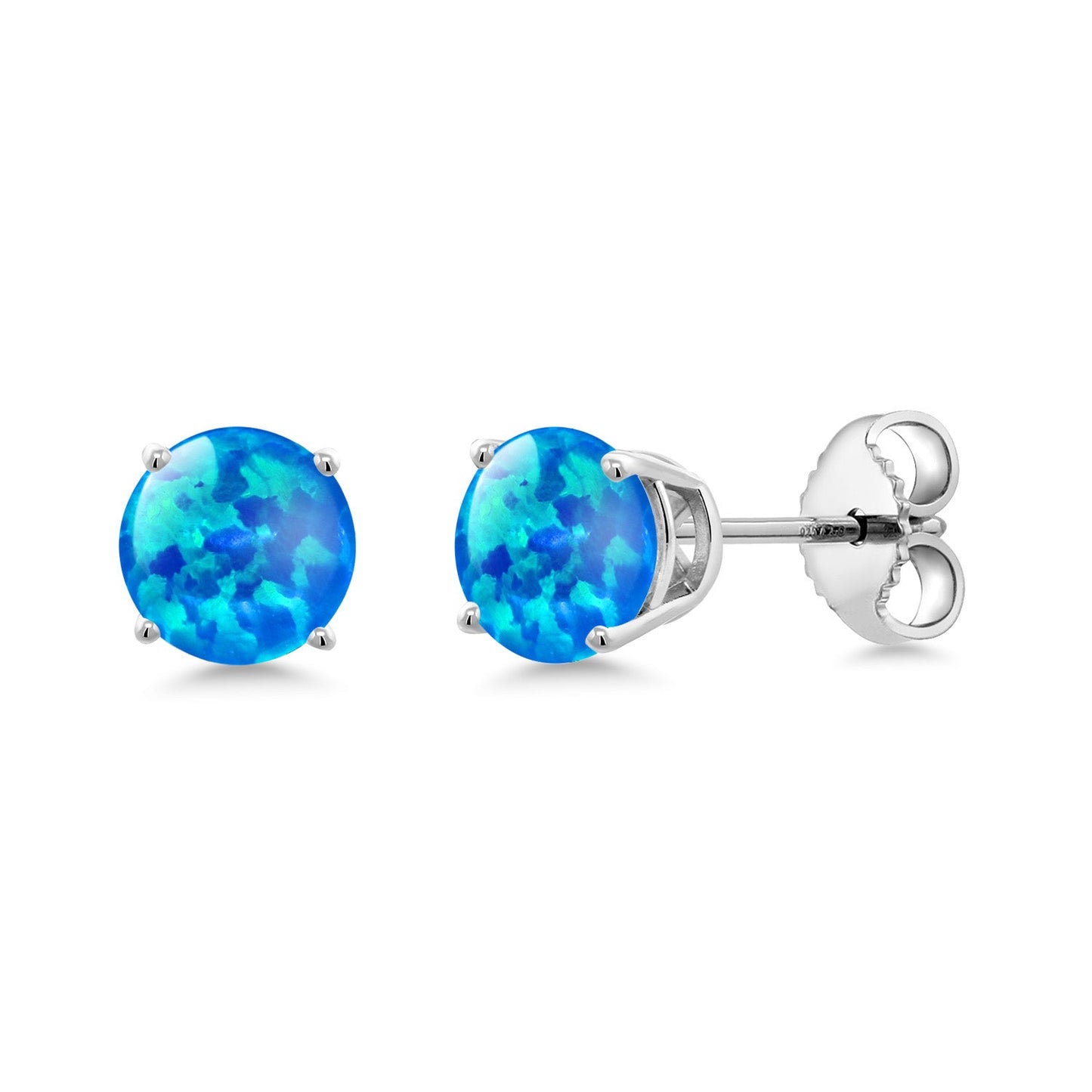 925 Sterling Silver 5MM Round Gemstone Birthstone 4-Prong Basket Setting Stud Earrings For Women Men