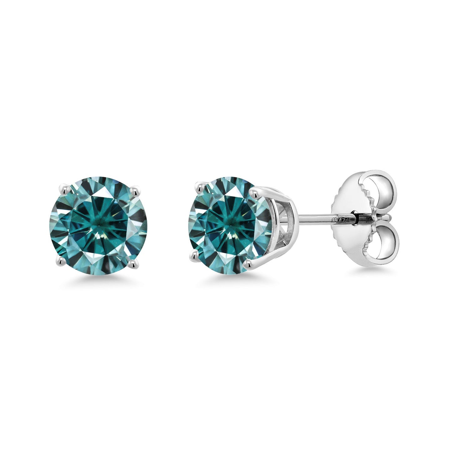 925 Sterling Silver 5MM Round Gemstone Birthstone 4-Prong Basket Setting Stud Earrings For Women Men