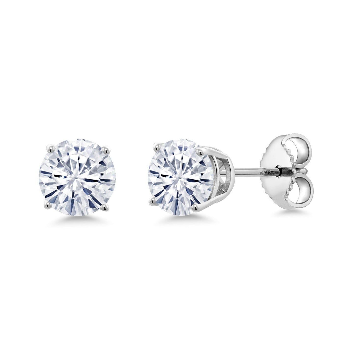 925 Sterling Silver 5MM Round Gemstone Birthstone 4-Prong Basket Setting Stud Earrings For Women Men