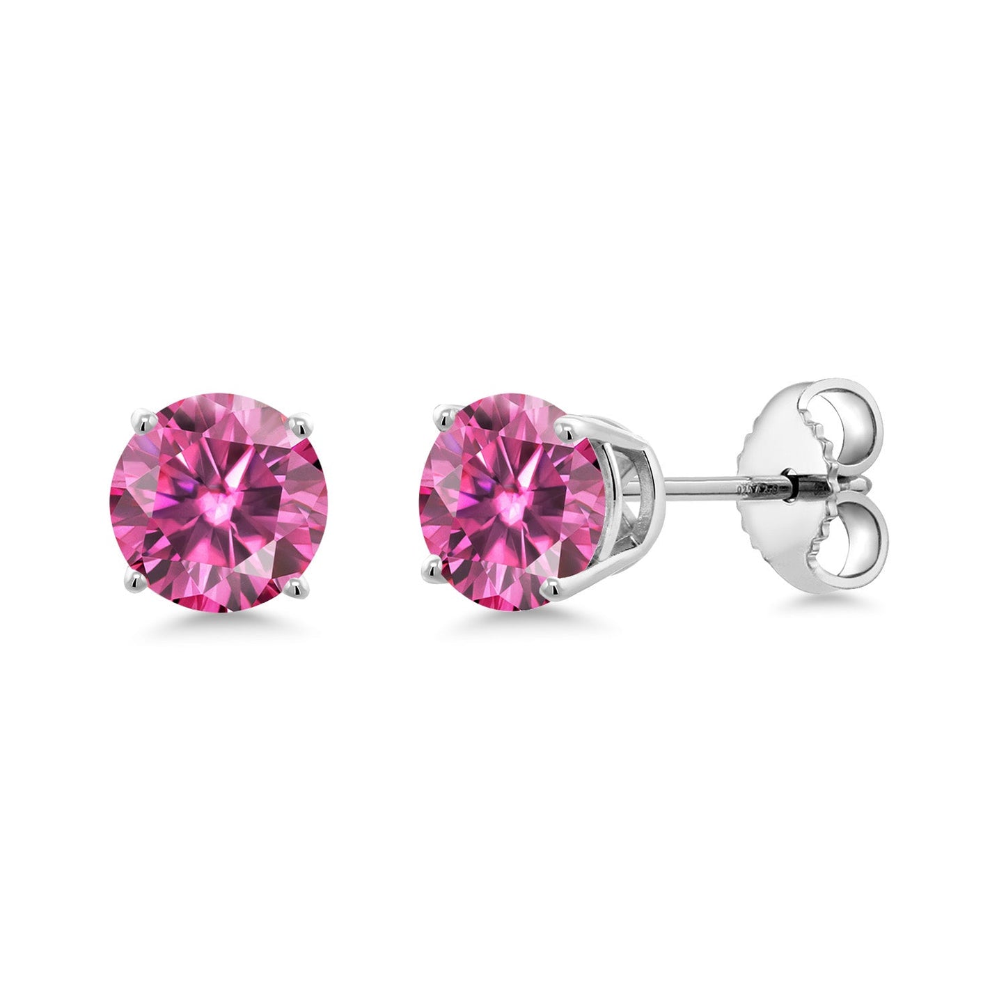 925 Sterling Silver 5MM Round Gemstone Birthstone 4-Prong Basket Setting Stud Earrings For Women Men